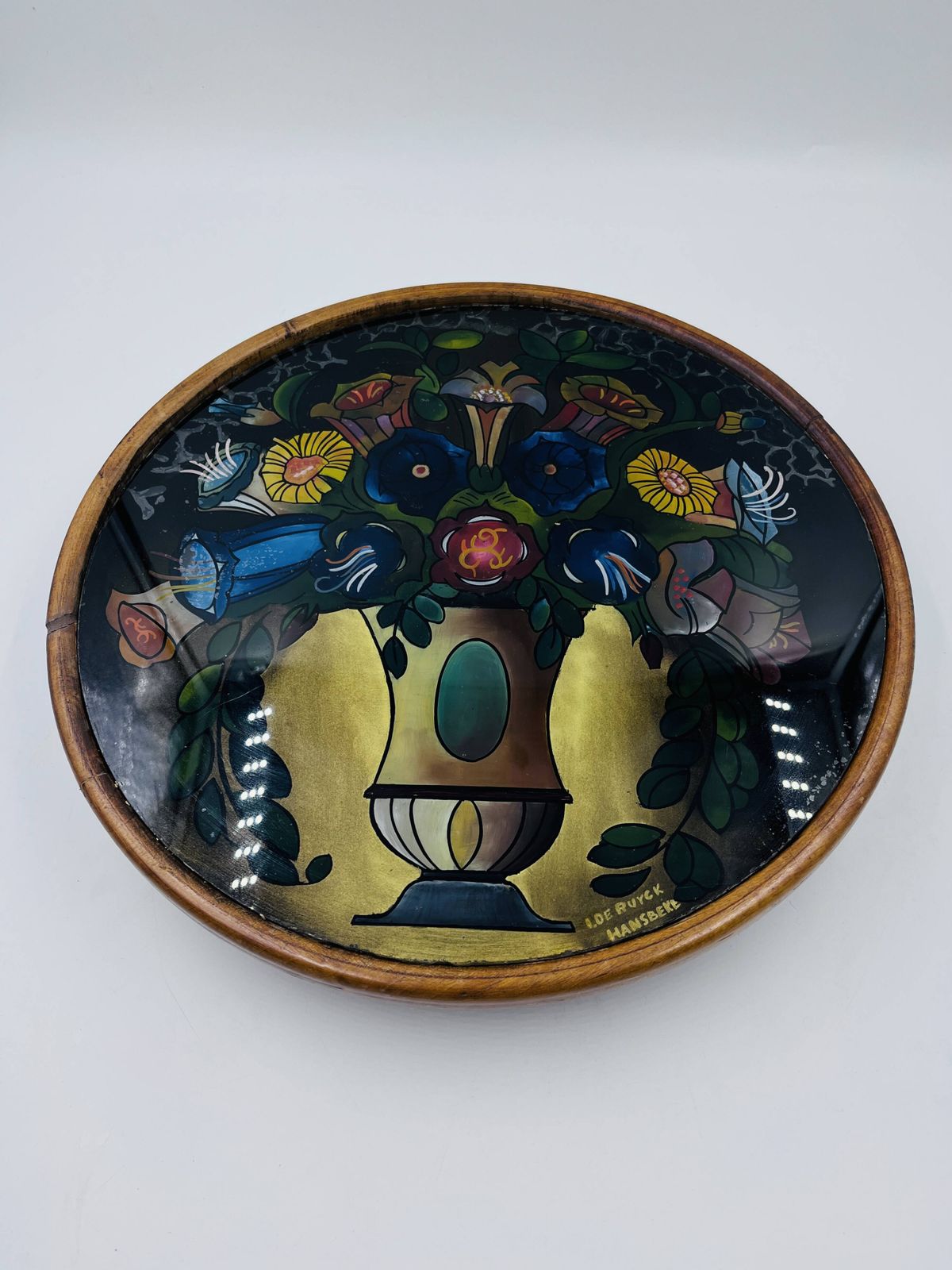Art Deco Beschilderde Glazen Schaal photo Woonaccessoires