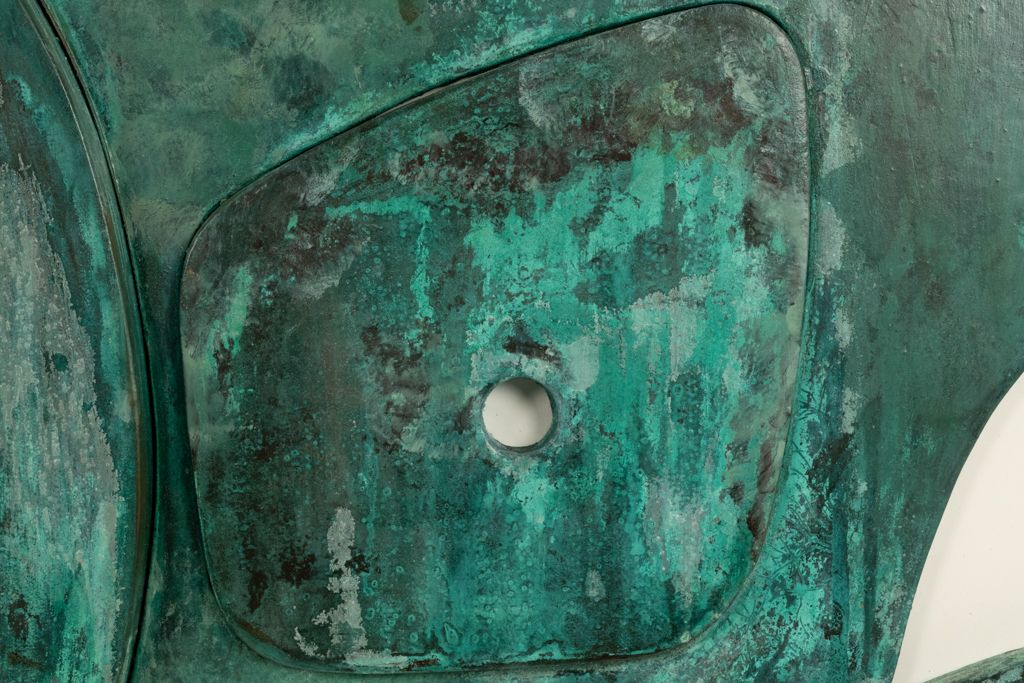 Bas Relief Panel “Sortez Du Cadre!” In Weathered Wood. Contemporary photo vinterior