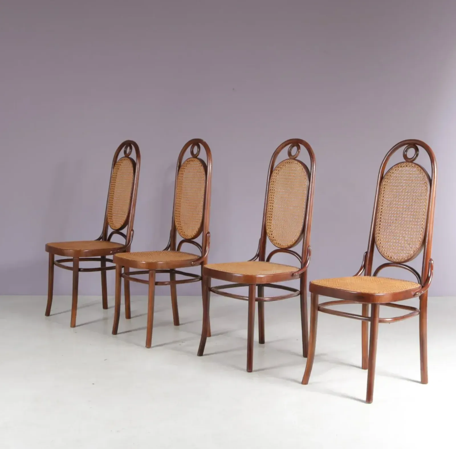 1950s Set Of 4 “Long John” Chairs By Fmg, Poland photo for sale