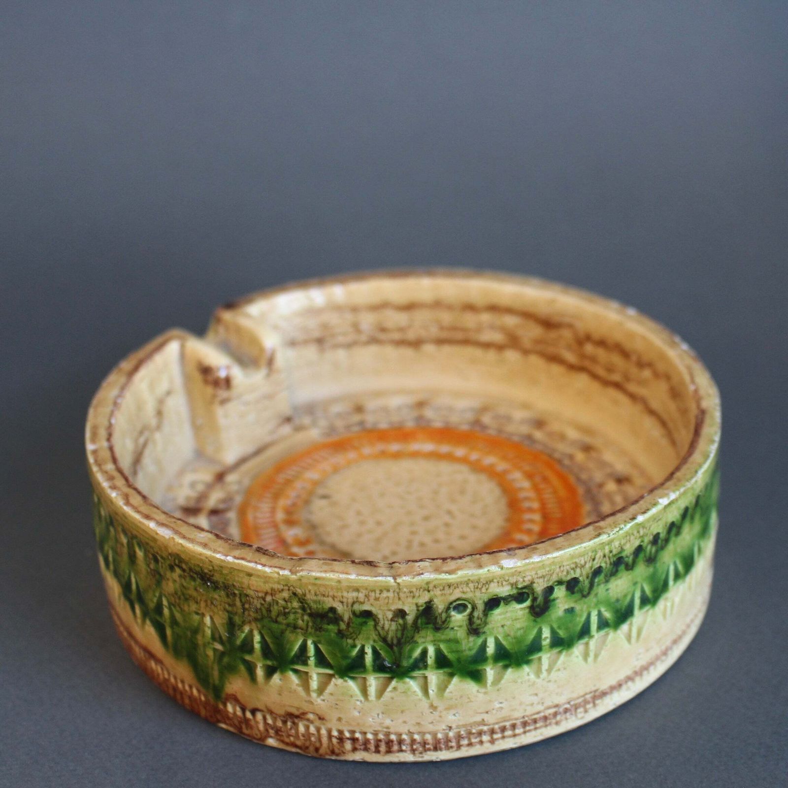 Home Decor Mid Century Italian 'Sahara' Ceramic Ashtray Or Vide Poche By Aldo Londi For Bitossi (Circa 1960s) photo