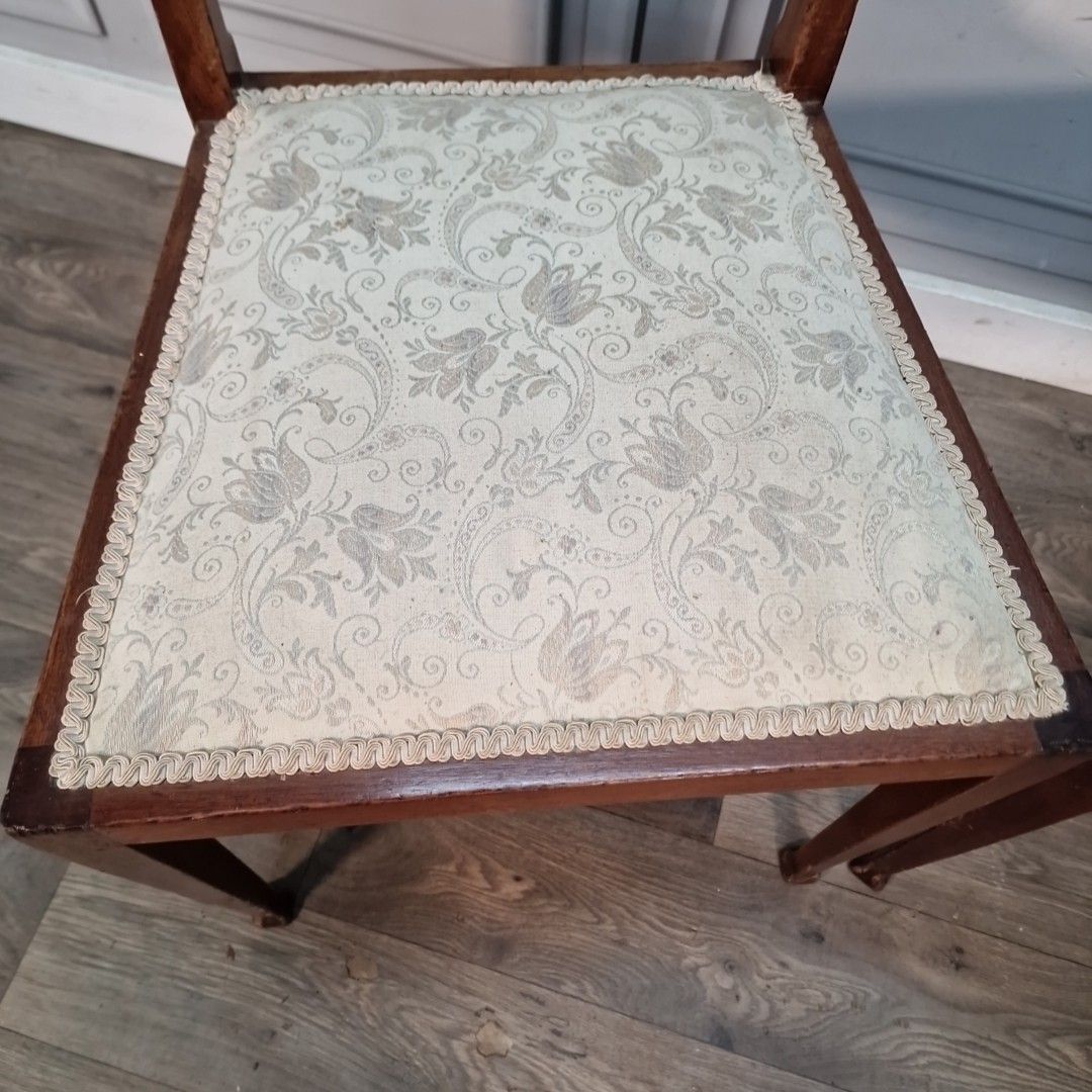 Antique Mahogany Bedroom Chairs Pair Edwardian Dining Hall Seats Wooden photo for sale
