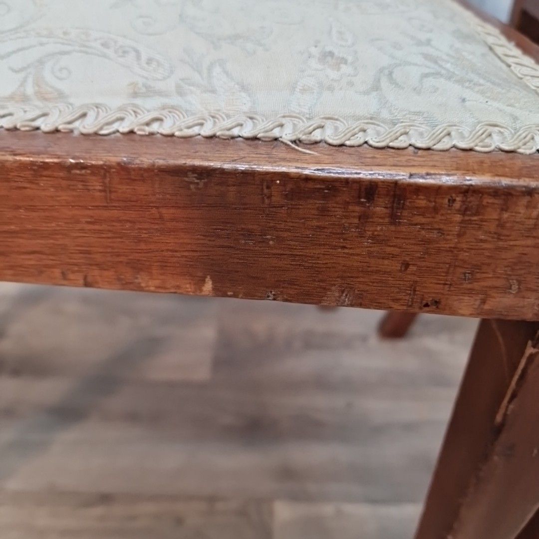 photo vintage Antique Mahogany Bedroom Chairs Pair Edwardian Dining Hall Seats Wooden