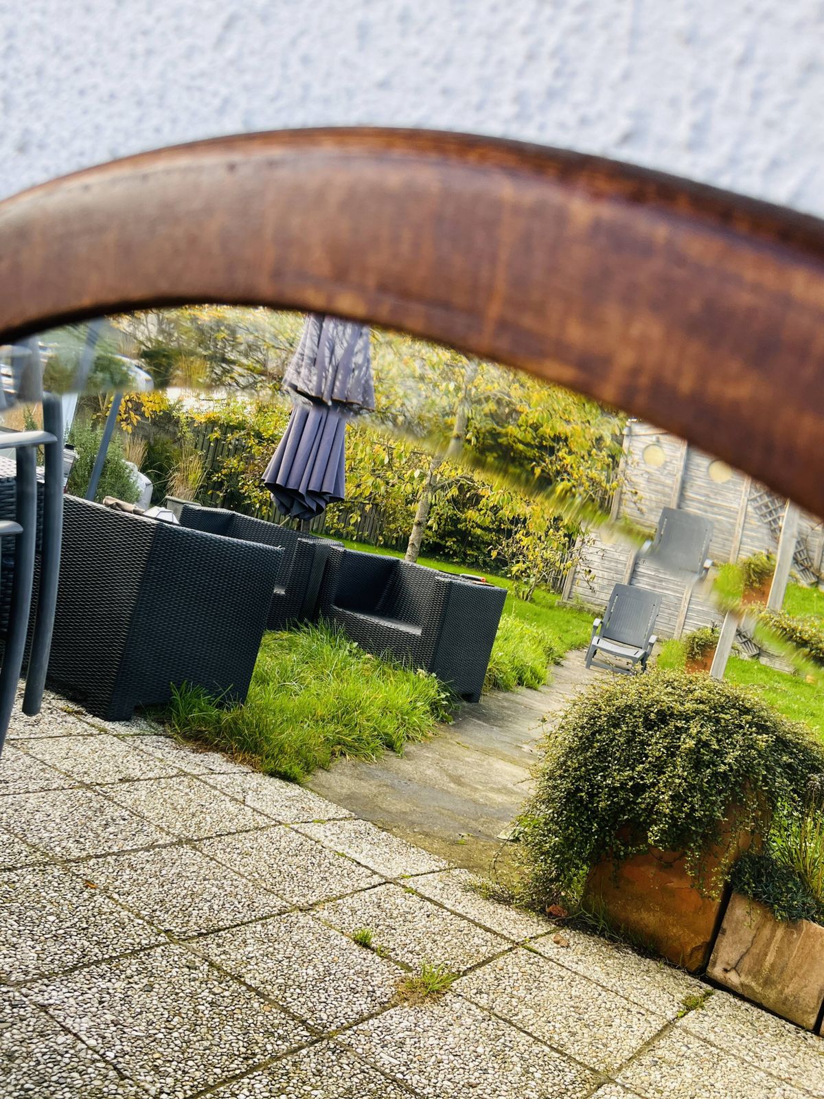 Ronde Houten Spiegel Met Geslepen Rand photo buy