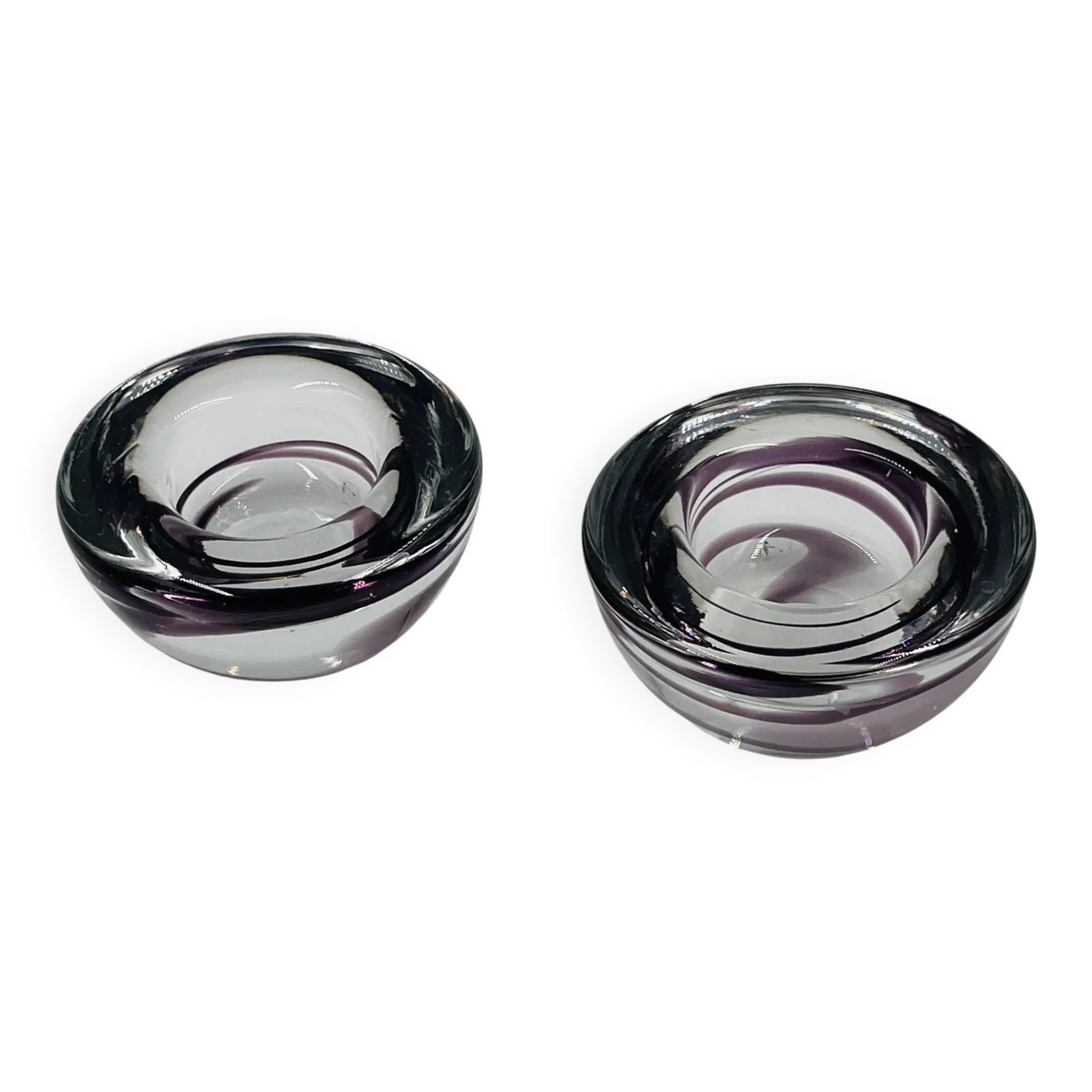 Set Of Two Kosta Boda Candlesticks By Anna Ehrner