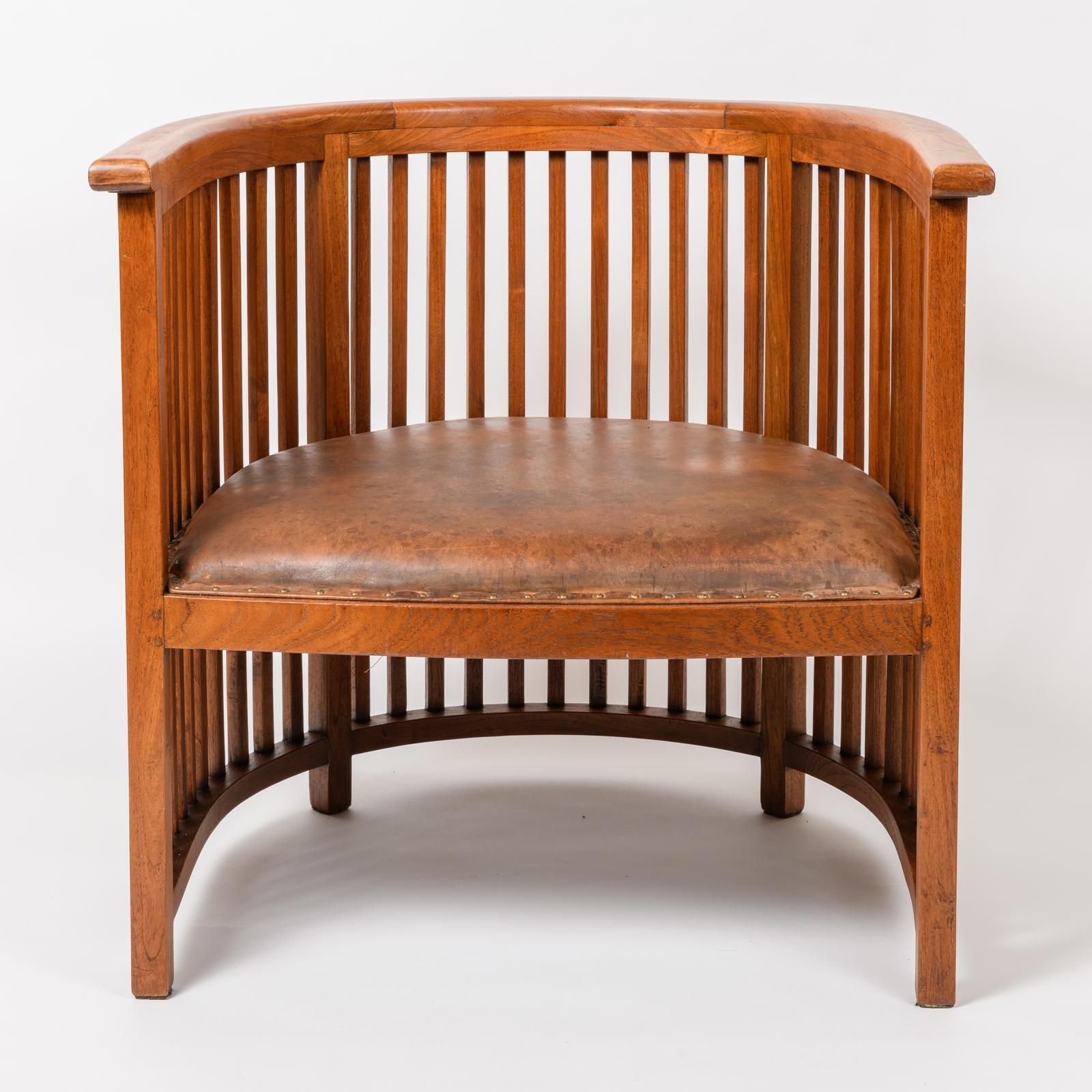 Josef Hoffmann, Viennese Secessionist School (In The Manner Of) Pair Of Over Sized Barrel Chairs photo furniture