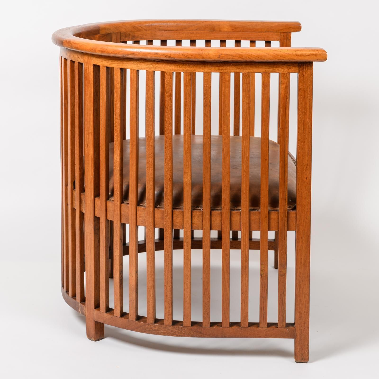 Josef Hoffmann, Viennese Secessionist School (In The Manner Of) Pair Of Over Sized Barrel Chairs photo for sale