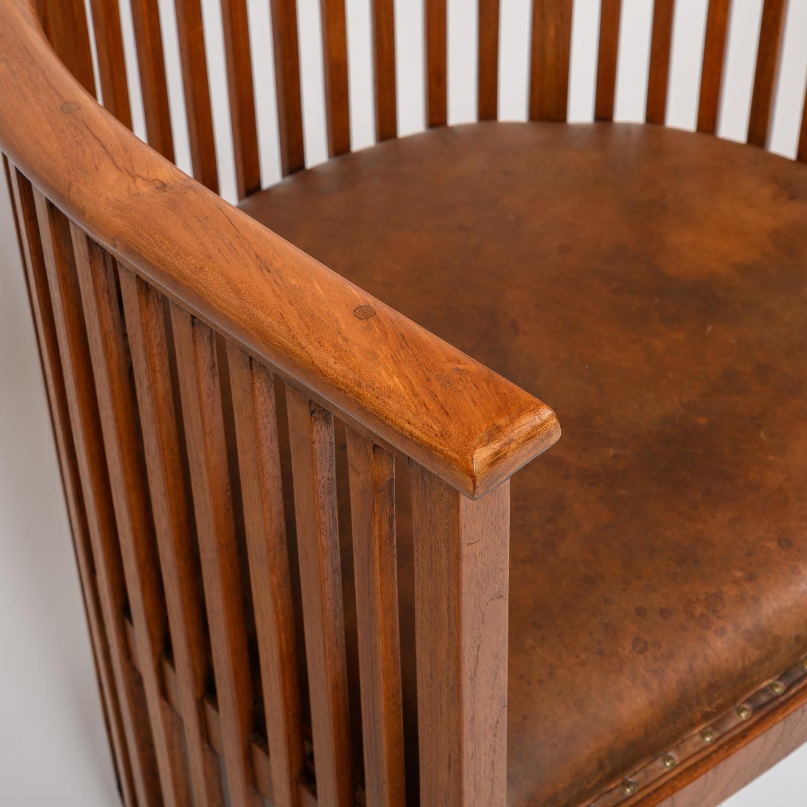 photo furniture Josef Hoffmann, Viennese Secessionist School (In The Manner Of) Pair Of Over Sized Barrel Chairs