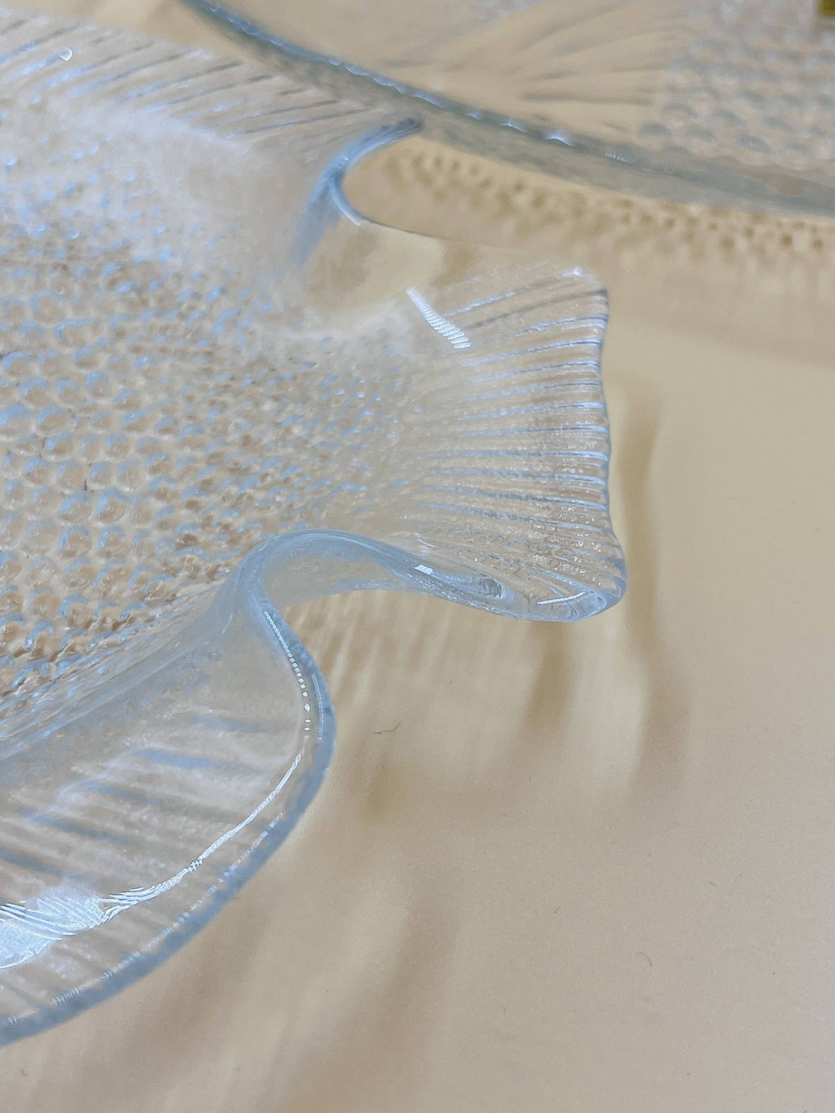 Arcoroc Glass Fish Service – 1 Dish + 6 Plates photo vintage