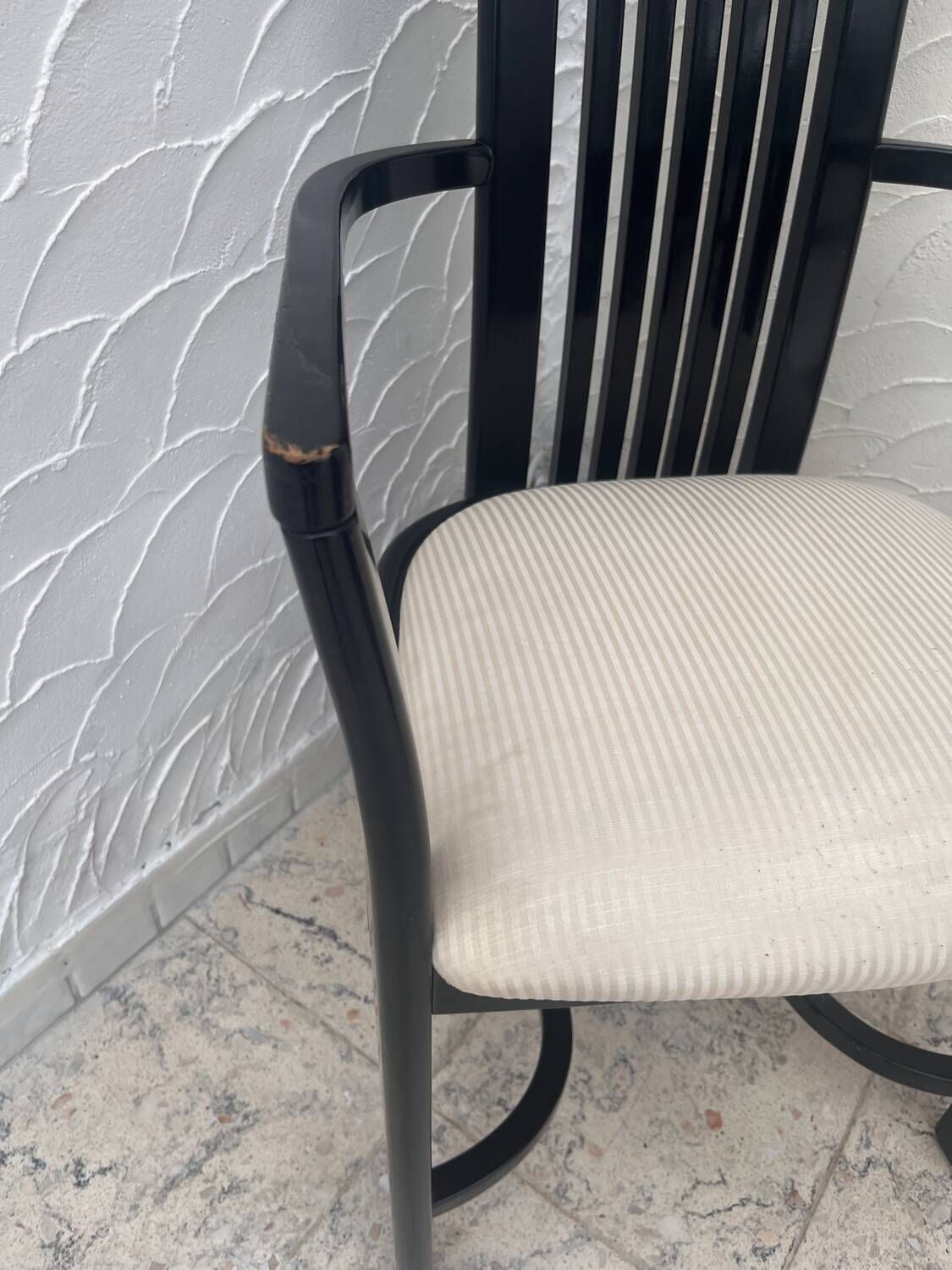 Black Wooden Designer Chair, 1980s photo furniture