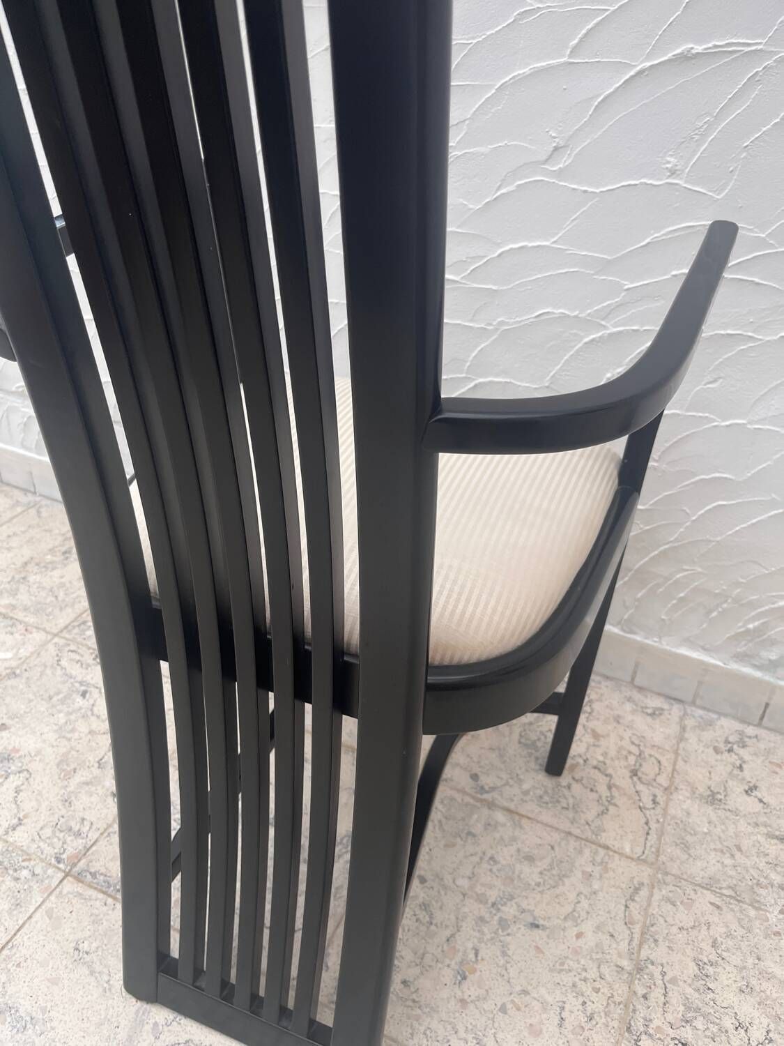 photo for sale Black Wooden Designer Chair, 1980s