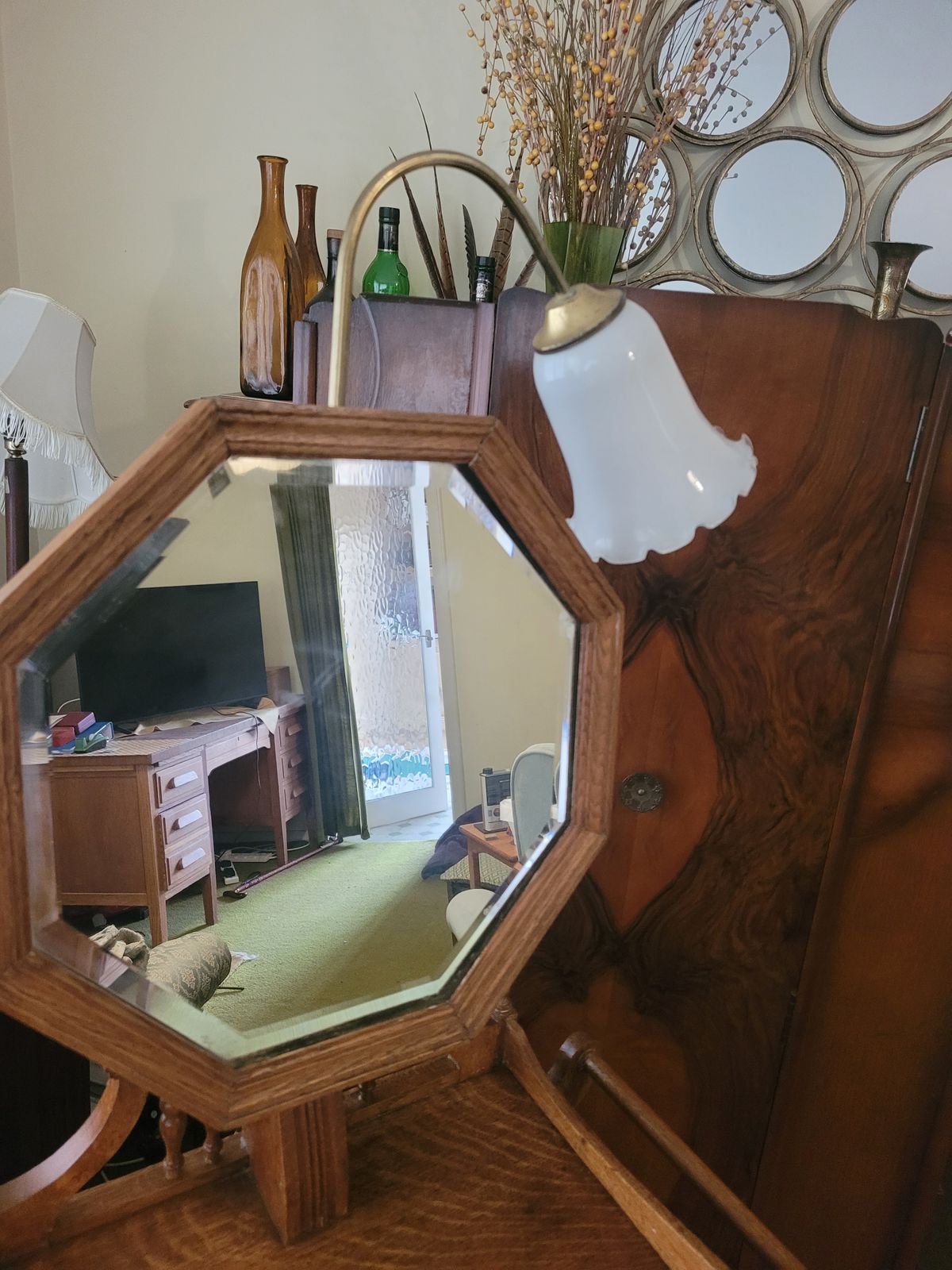 Furniture Late 19th Century To Early 20th Century Oak Dressing Stand   Shaving Stand photo