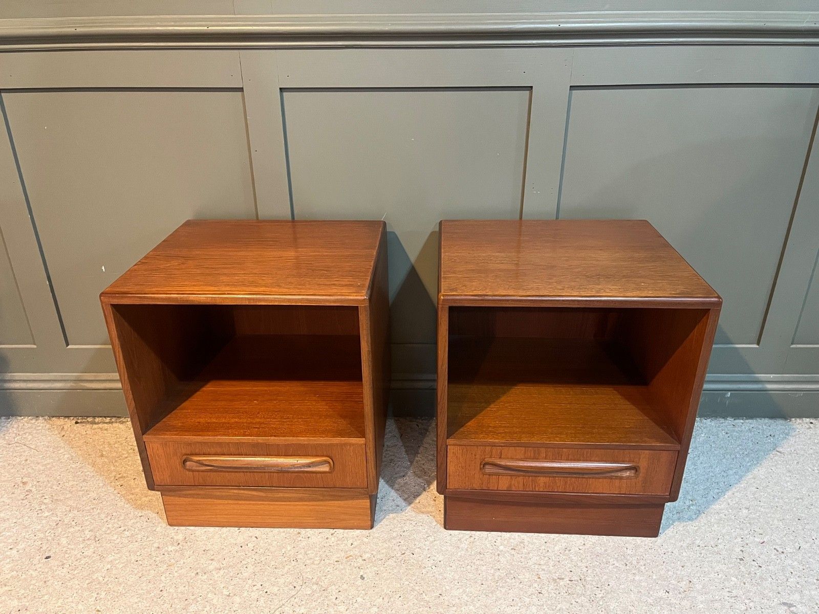 Pair G Plan Teak Bedside Chests Fresco Range 1970’s. Delivery Available. photo 695.0