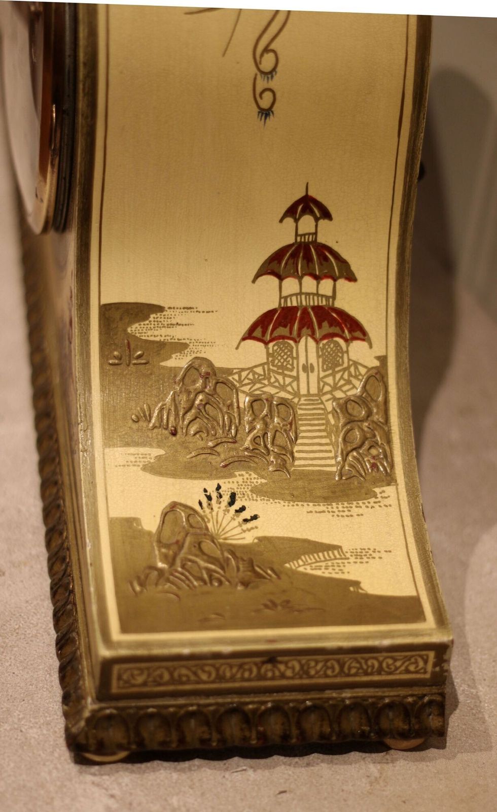 Cream Chinoiserie Mantel Clock photo buy