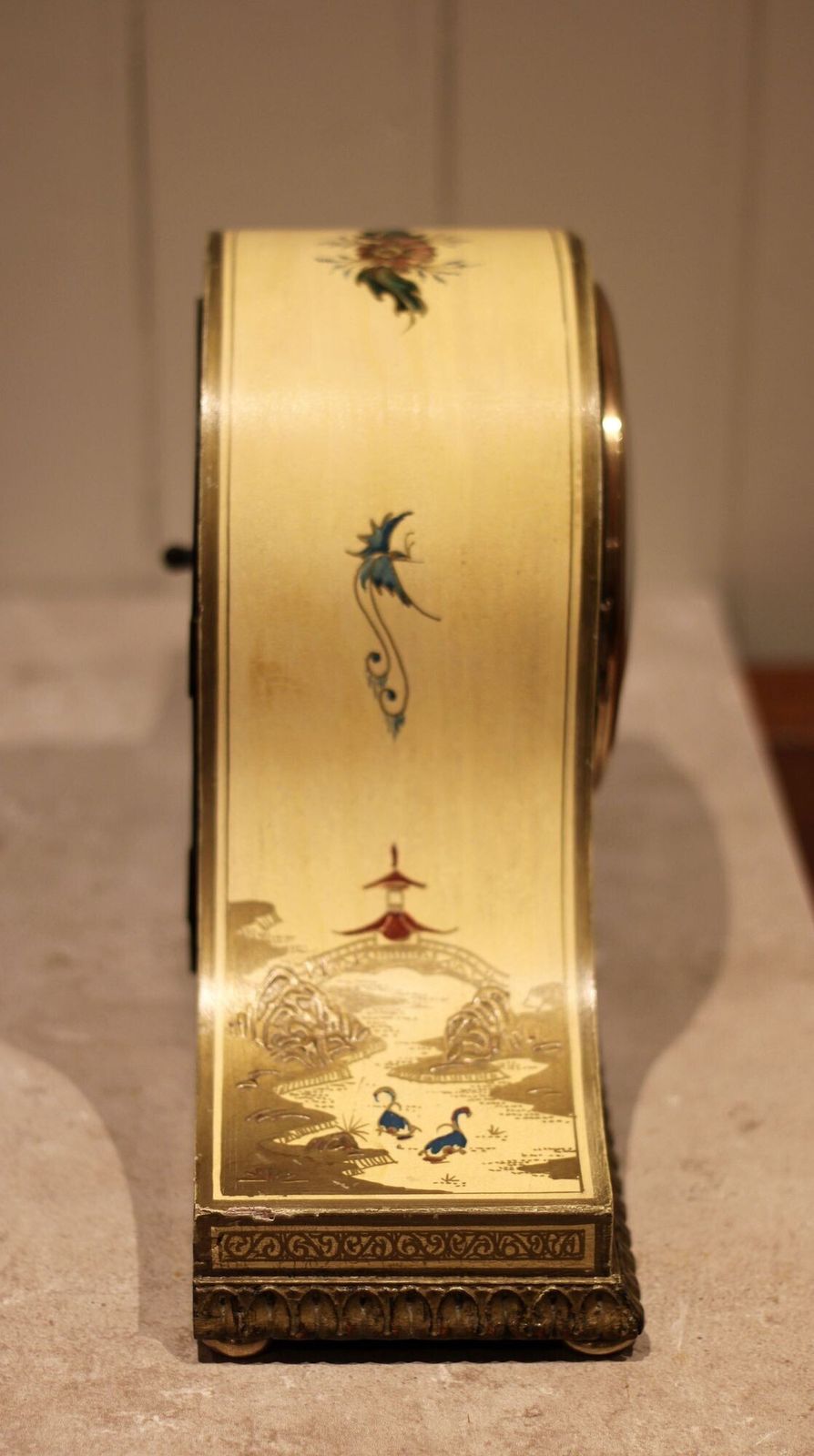 photo for sale Cream Chinoiserie Mantel Clock