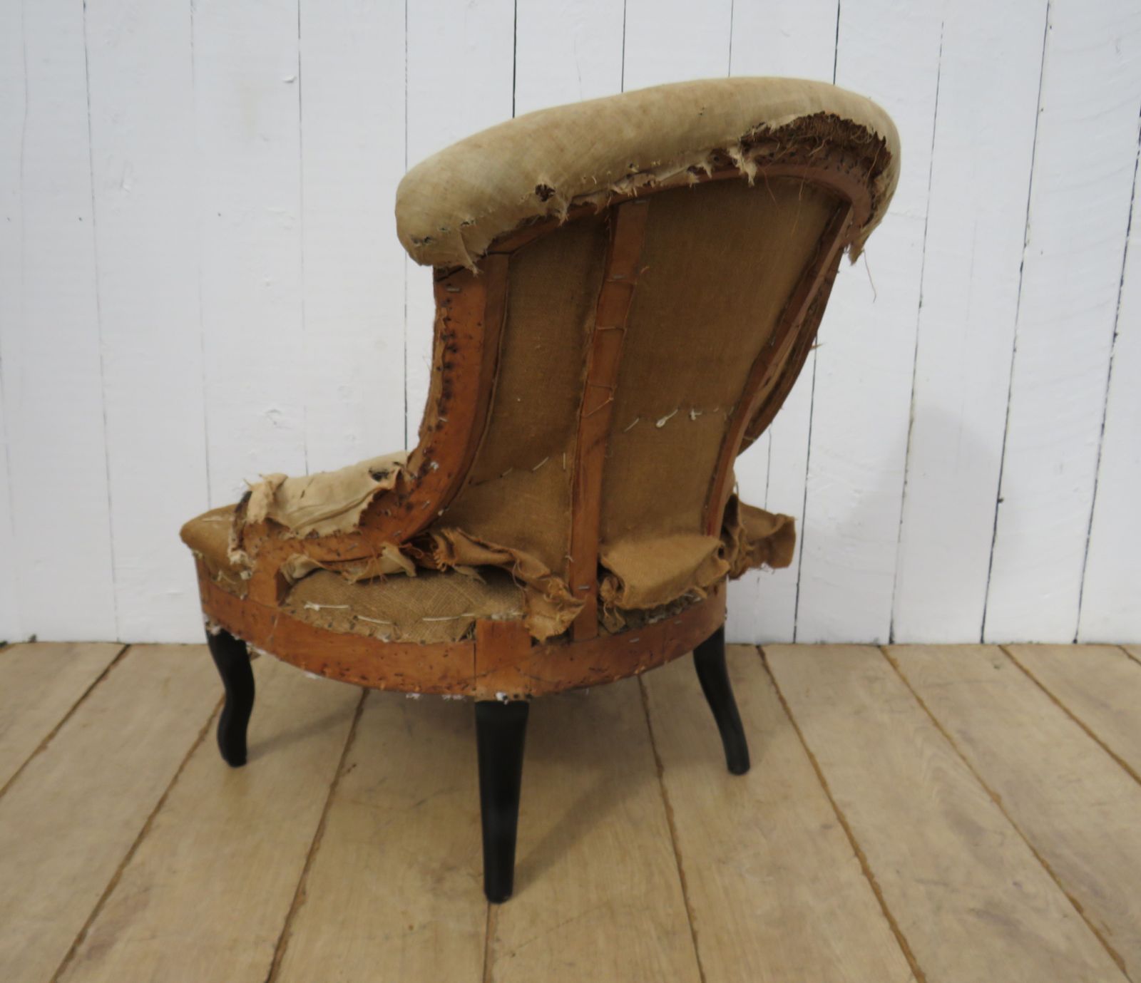 Antique French Napoleon III Slipper Tub Chair photo for sale