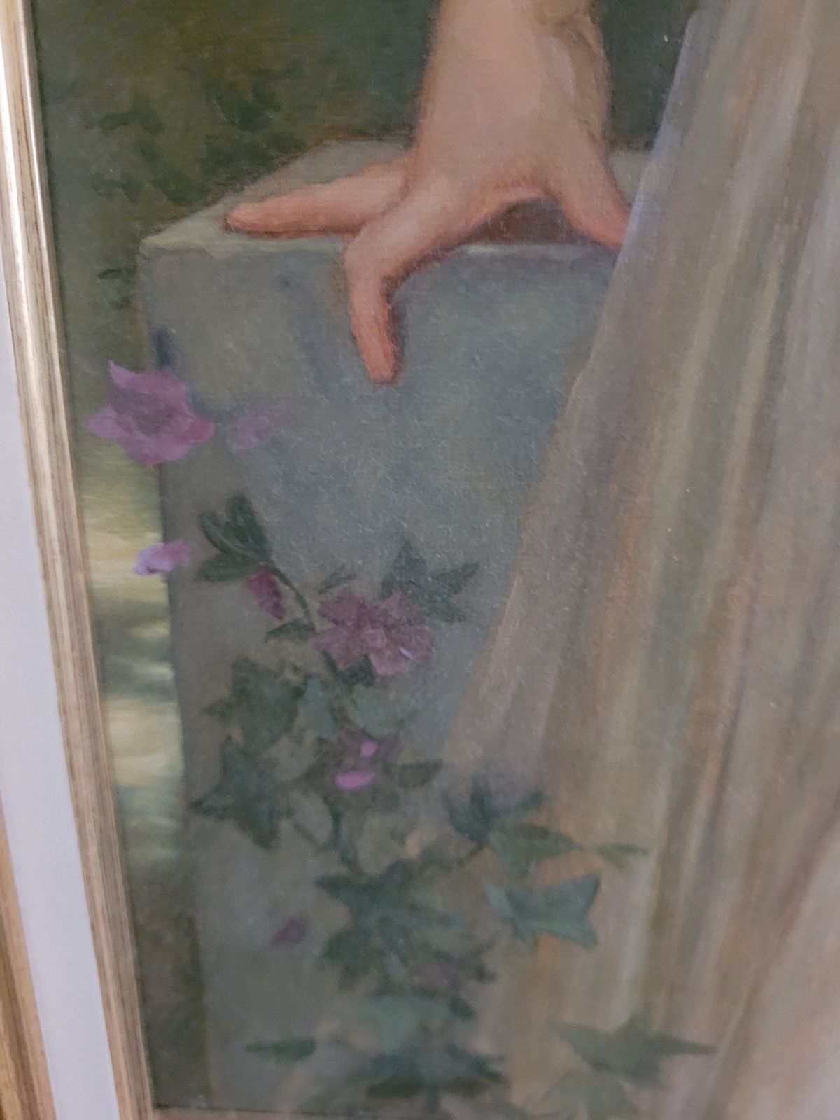 Oil On Canvas Portrait Of A Girl "The Mischievous One " After Bouguereau photo buy