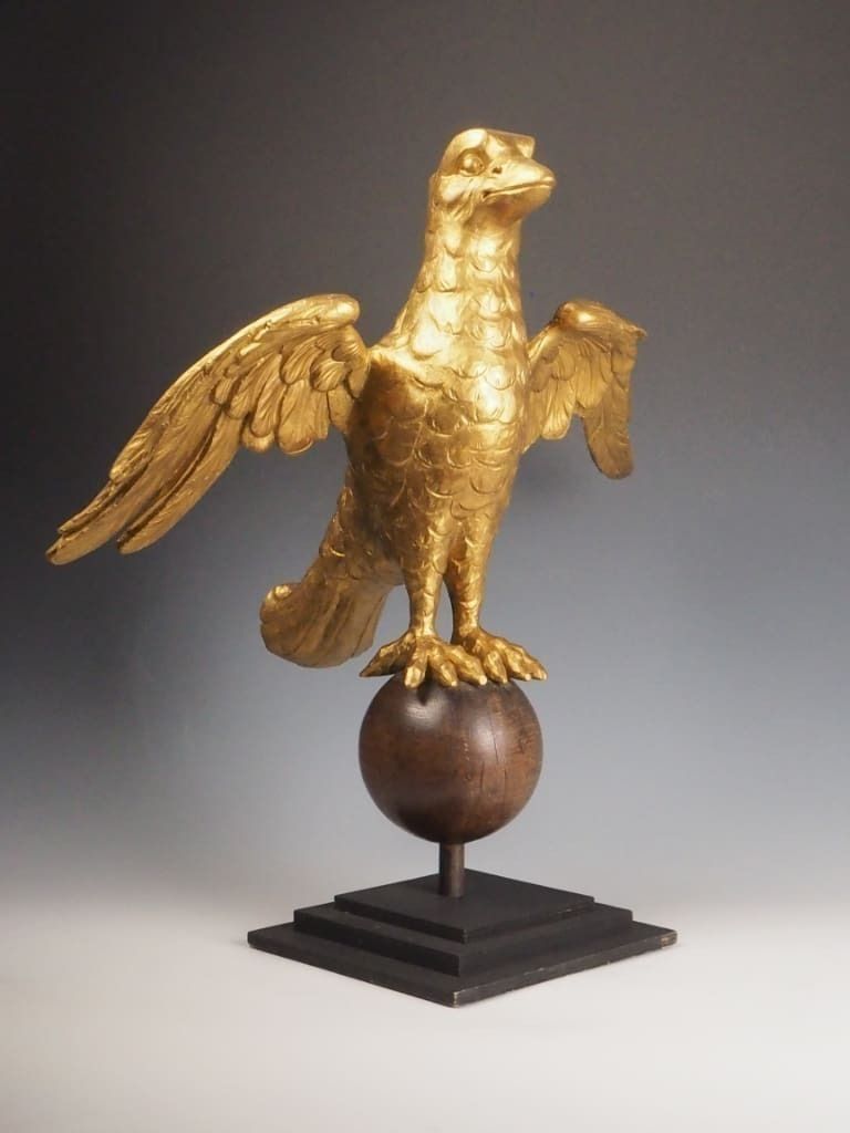 Antique Gilt Carved Eagle Lectern – Ornate Gothic Church Stand C.19th Century