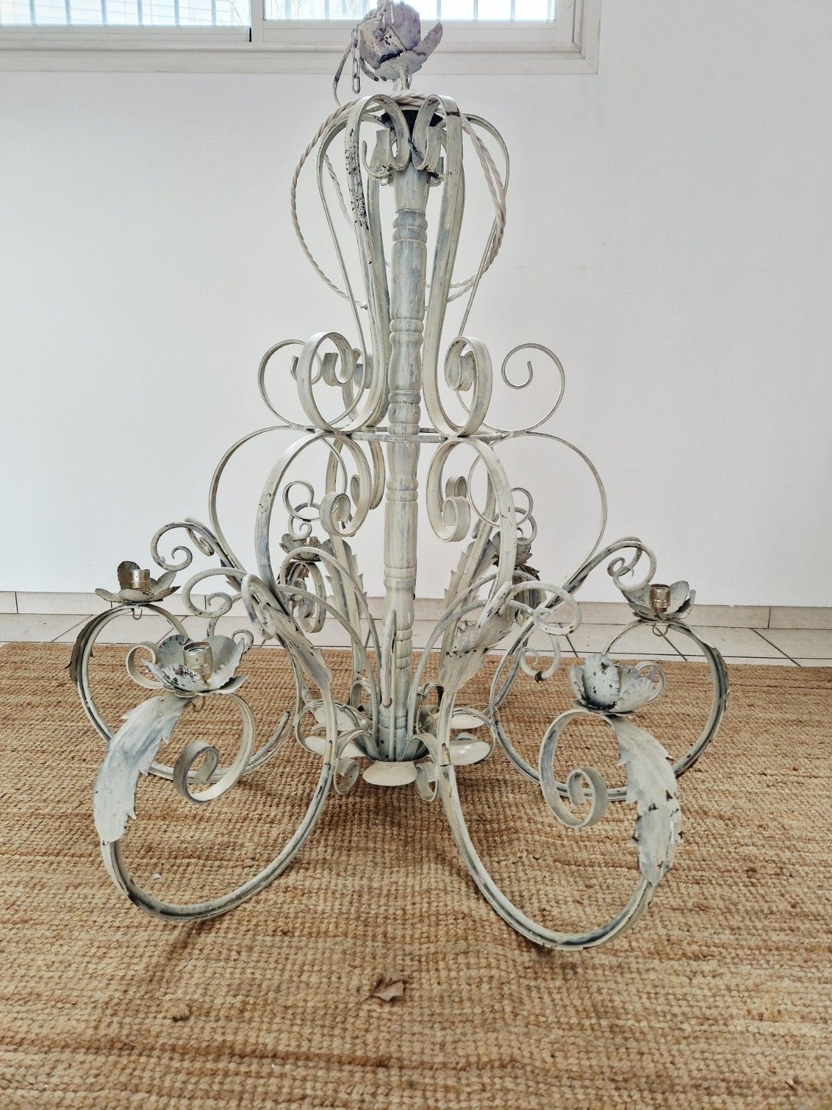 Pair Of Large Antique French Chandelier Lights 1.5m