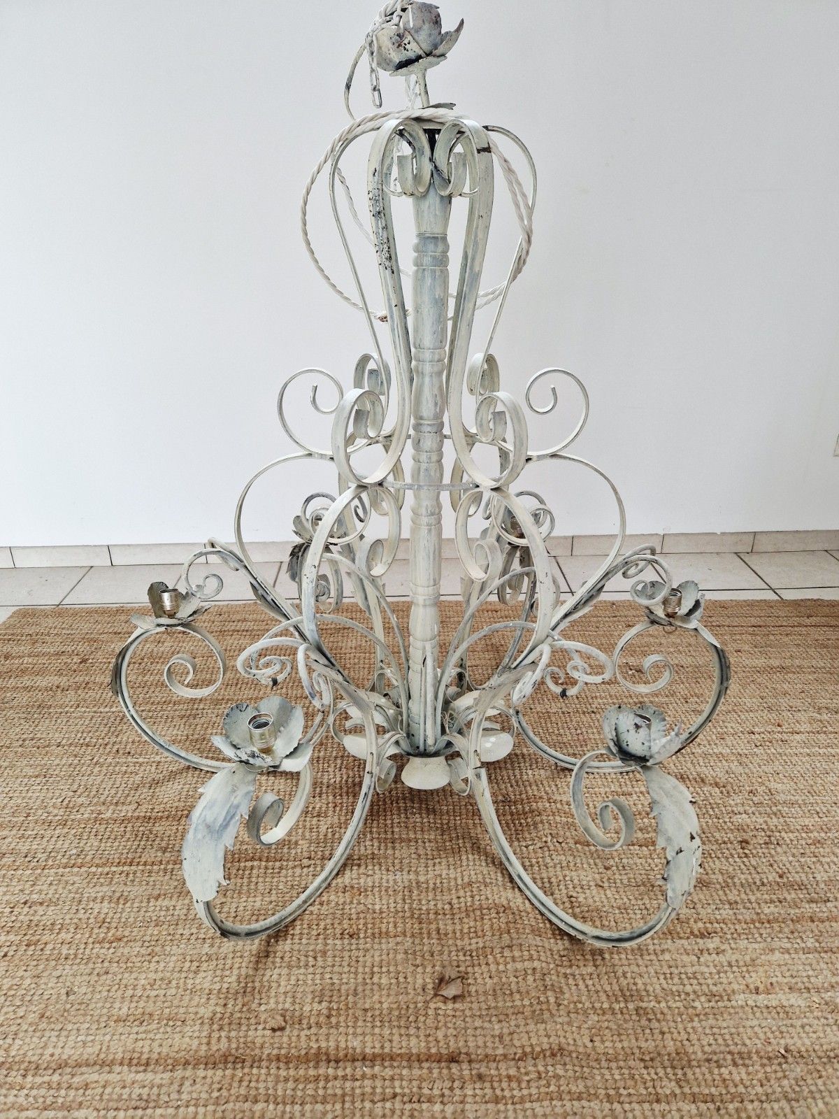 Pair Of Large Antique French Chandelier Lights 1.5m photo buy