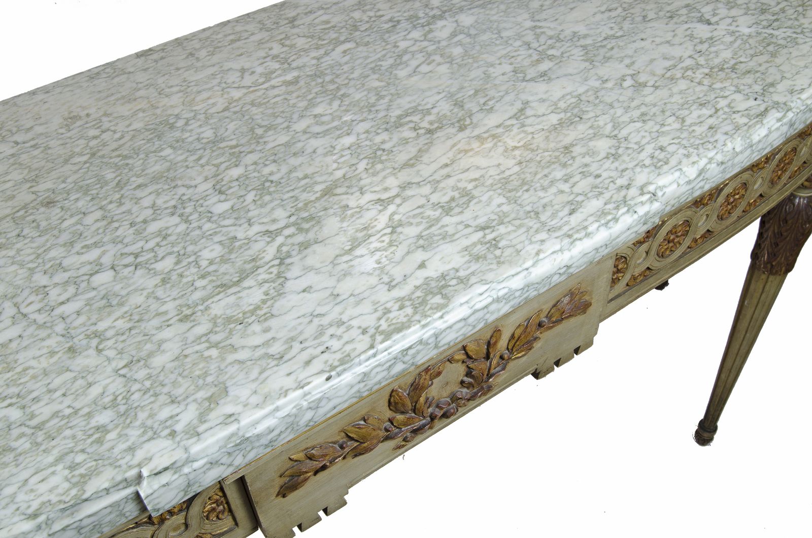 Late 19th Century Empire Giltwood Demi Lune Console With Marble Top By Maison Jansen, France photo 20100.0