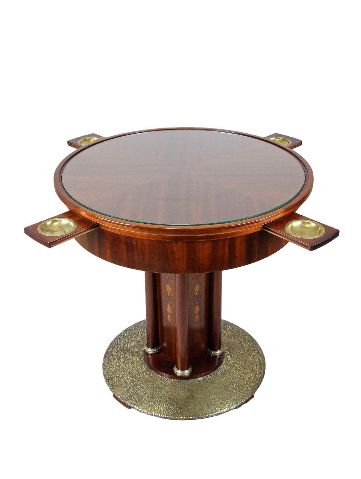 20th Century Art Nouveau Gaming Table, Brass Base, At Circa 1910 photo furniture