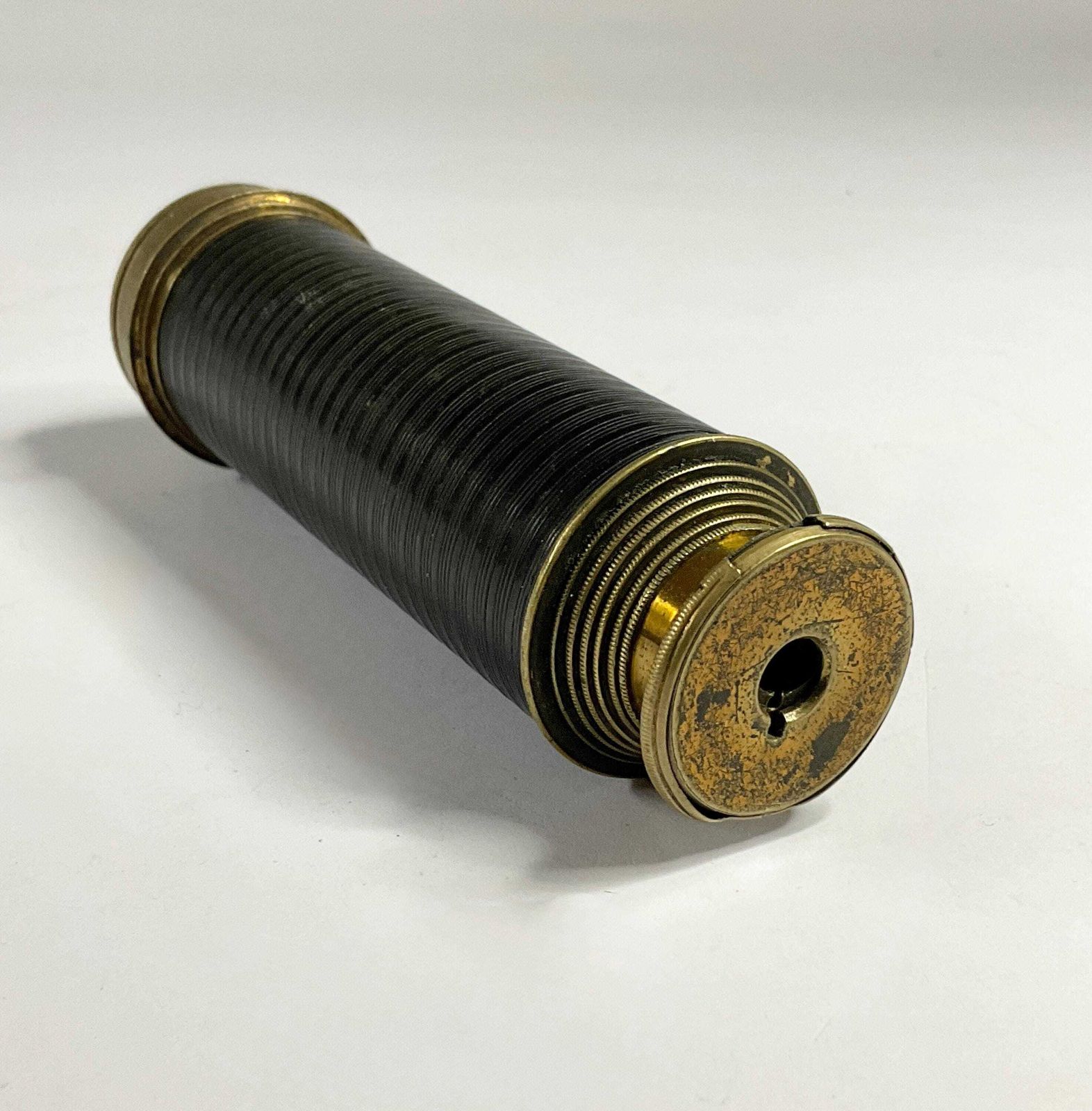 Antique Victorian 6 Draw Pocket Telescope – Small Brass Spyglass – C. 1860 photo vinterior