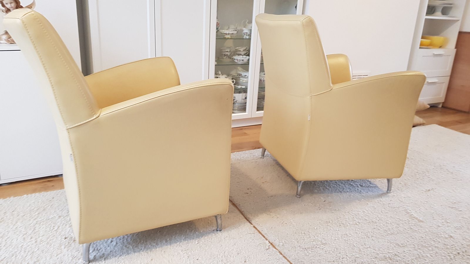 Pair Of High End Italian Designer Leather Armchairs photo Furniture