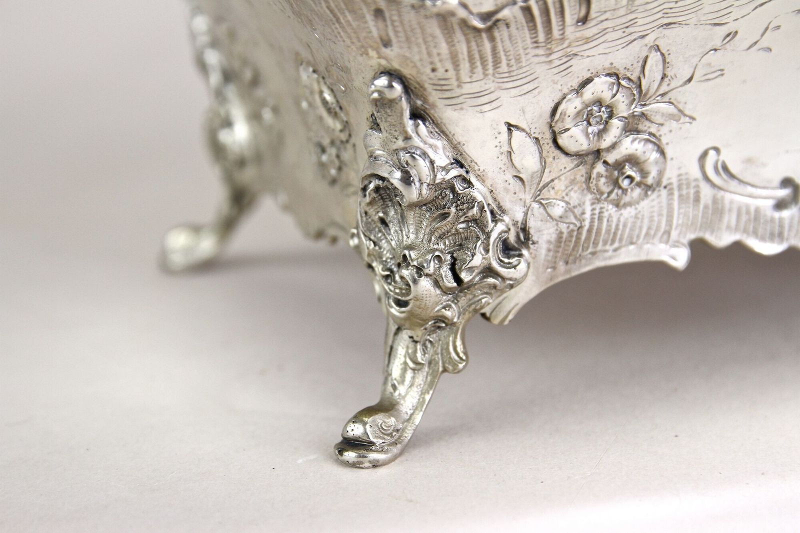 19th Century Embossed Silver Jewelry Box, Diana Head Hallmark, Austria Ca. 1870 photo vintage