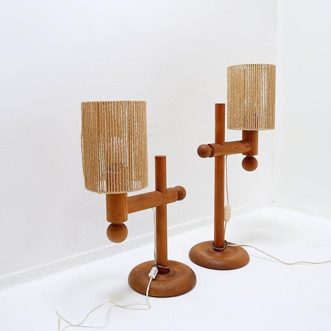 Pair Of Large Table Lamps By Uno & östen Kristiansson For Luxus, 1960/70 photo for sale