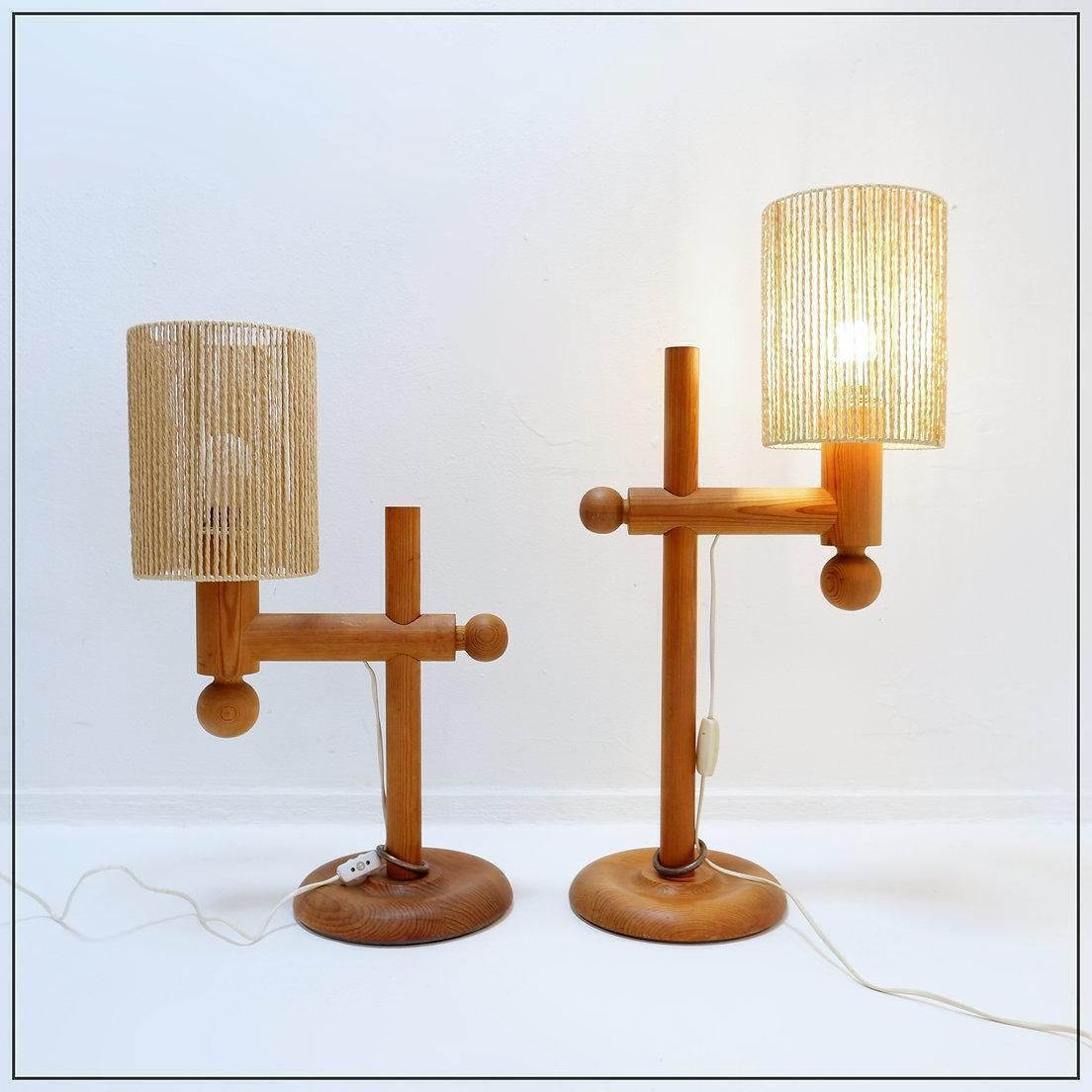 Pair Of Large Table Lamps By Uno & östen Kristiansson For Luxus, 1960/70 photo Lighting