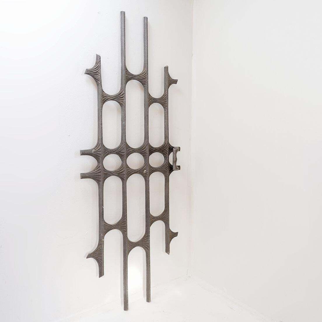 Home Fixtures Brutalist Cast Aluminum Door Panel In The Style Of Paul Evans, 1960s photo