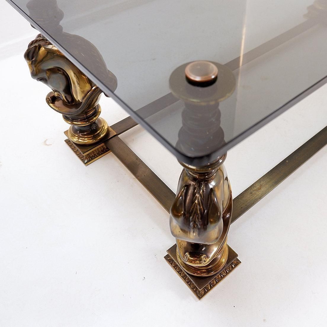 Horse Coffee Table In The Style Of Maison Charles   1970s photo vintage