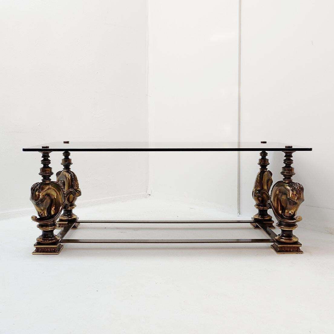 Furniture Horse Coffee Table In The Style Of Maison Charles   1970s photo