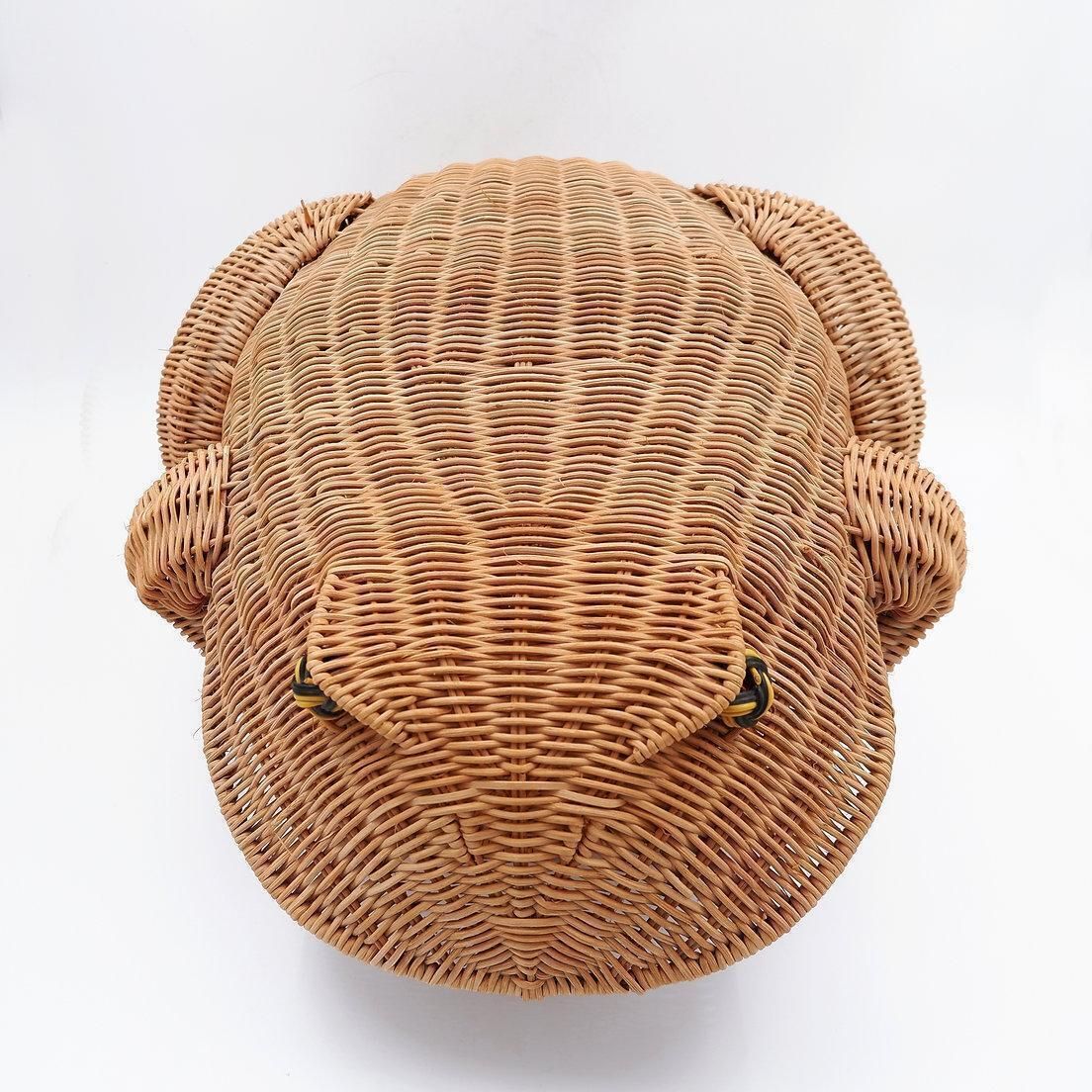 320.0 Vintage Wicker Frog And Scoubidou Olivier Cajan 1970' photo