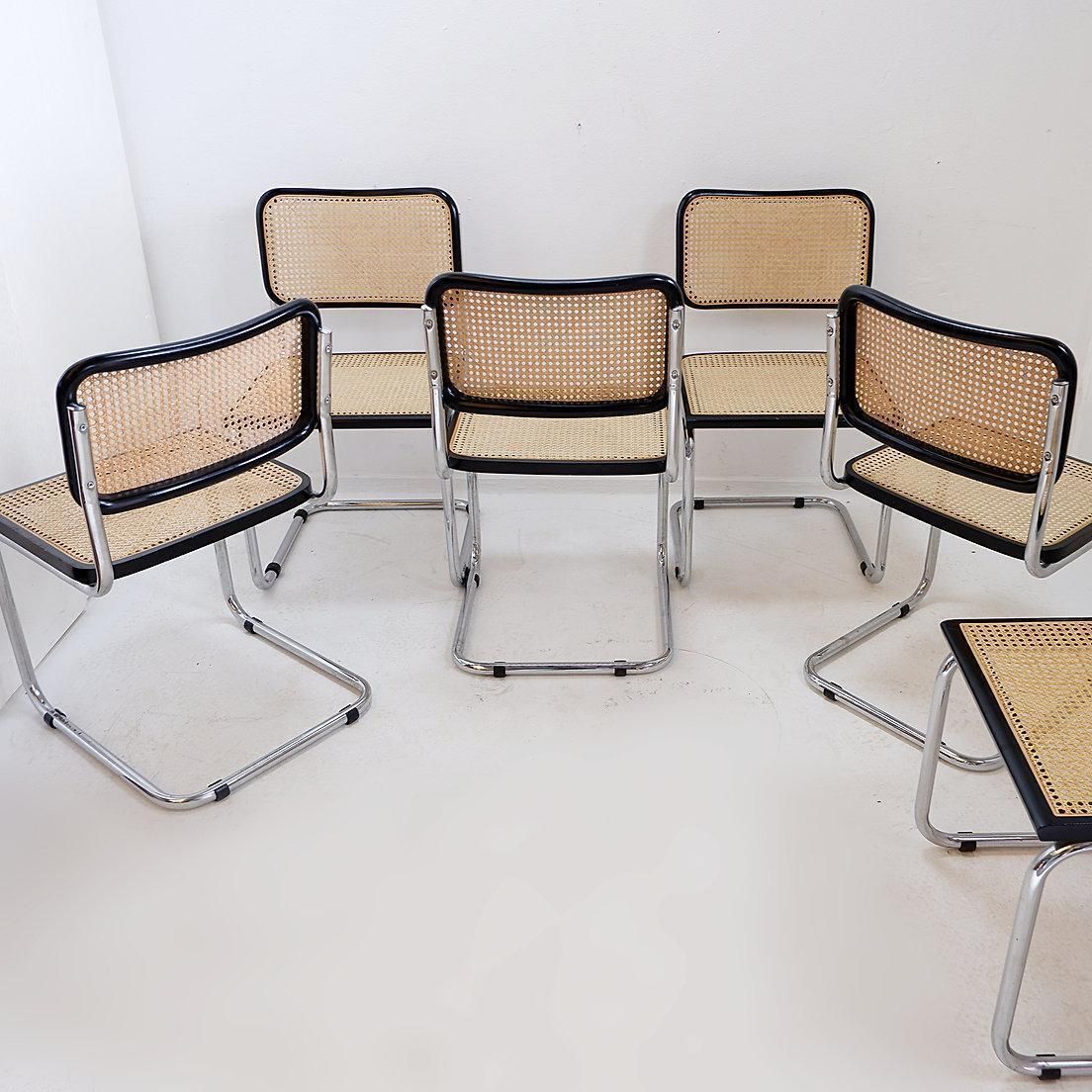 photo buy Dining Chairs Style B32 By Marcel Breuer, Set Of 5+1   Italy