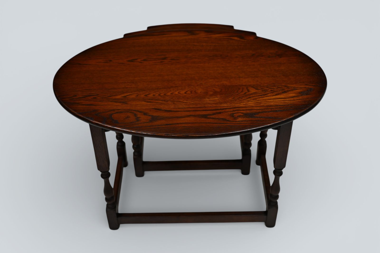 Old Charm Oval Nest Of Tables In Tudor Brown Model 1990 Good Free Uk Delivery photo vinterior