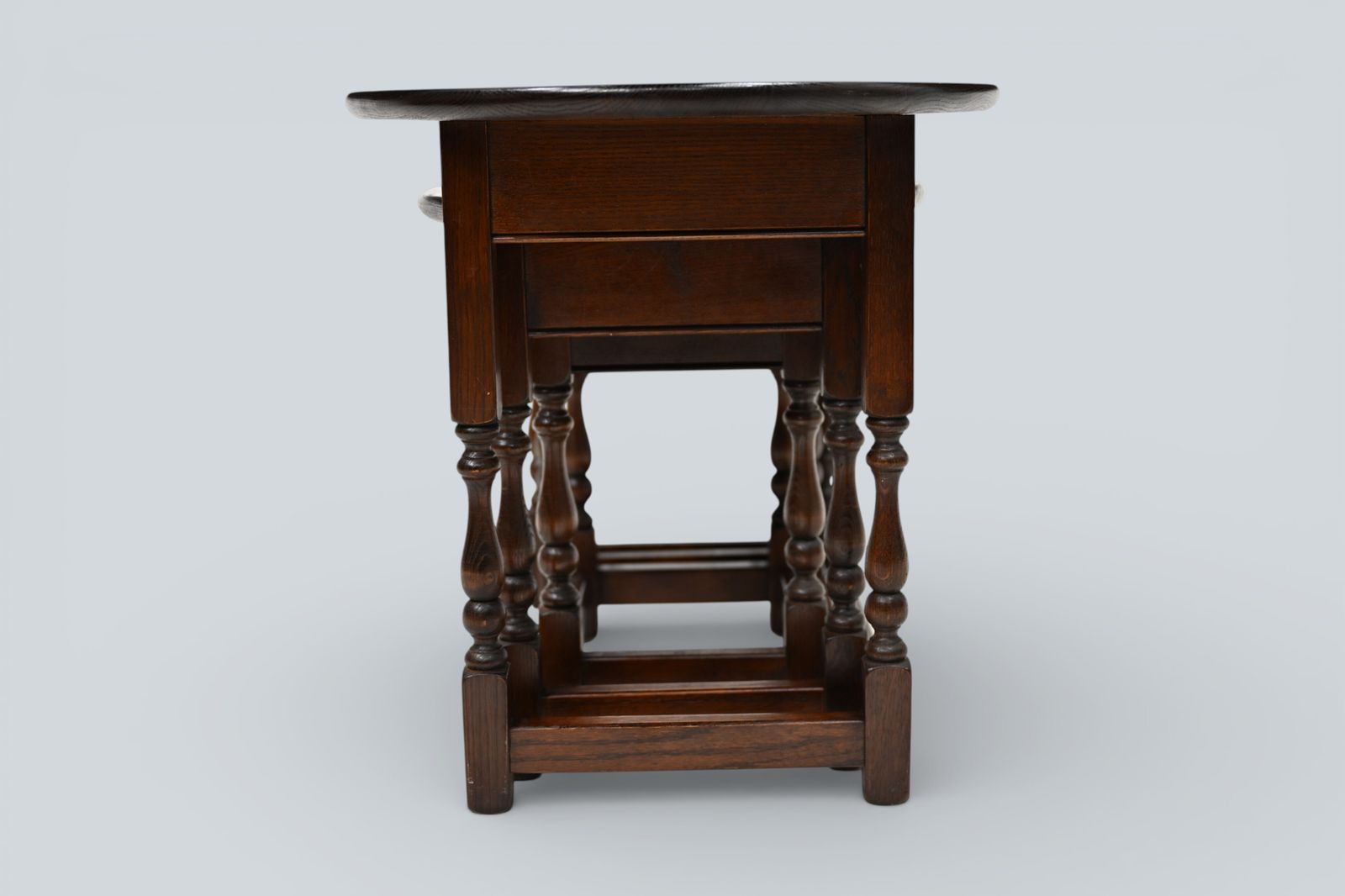 photo for sale Old Charm Oval Nest Of Tables In Tudor Brown Model 1990 Good Free Uk Delivery
