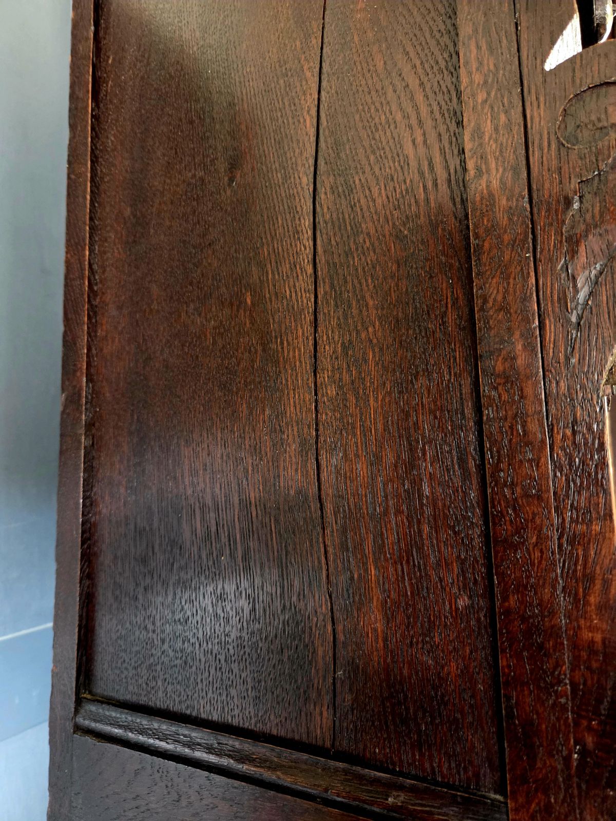 photo furniture Large 19th Century Dutch Neo Renaissance Carved Oak Library Cabinet Bookcase C.1880