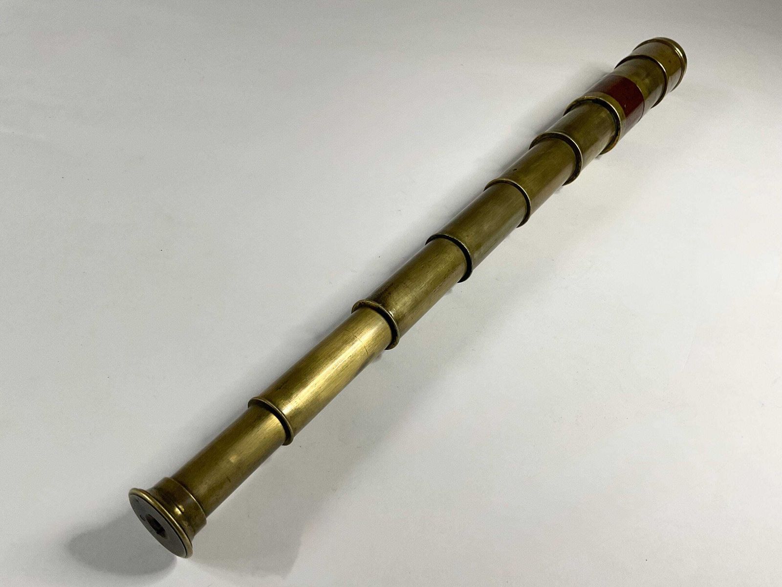 Antique Victorian 6 Draw Pocket Telescope – J. Franks, Manchester – Mahogany & Brass – C. 1870 photo buy