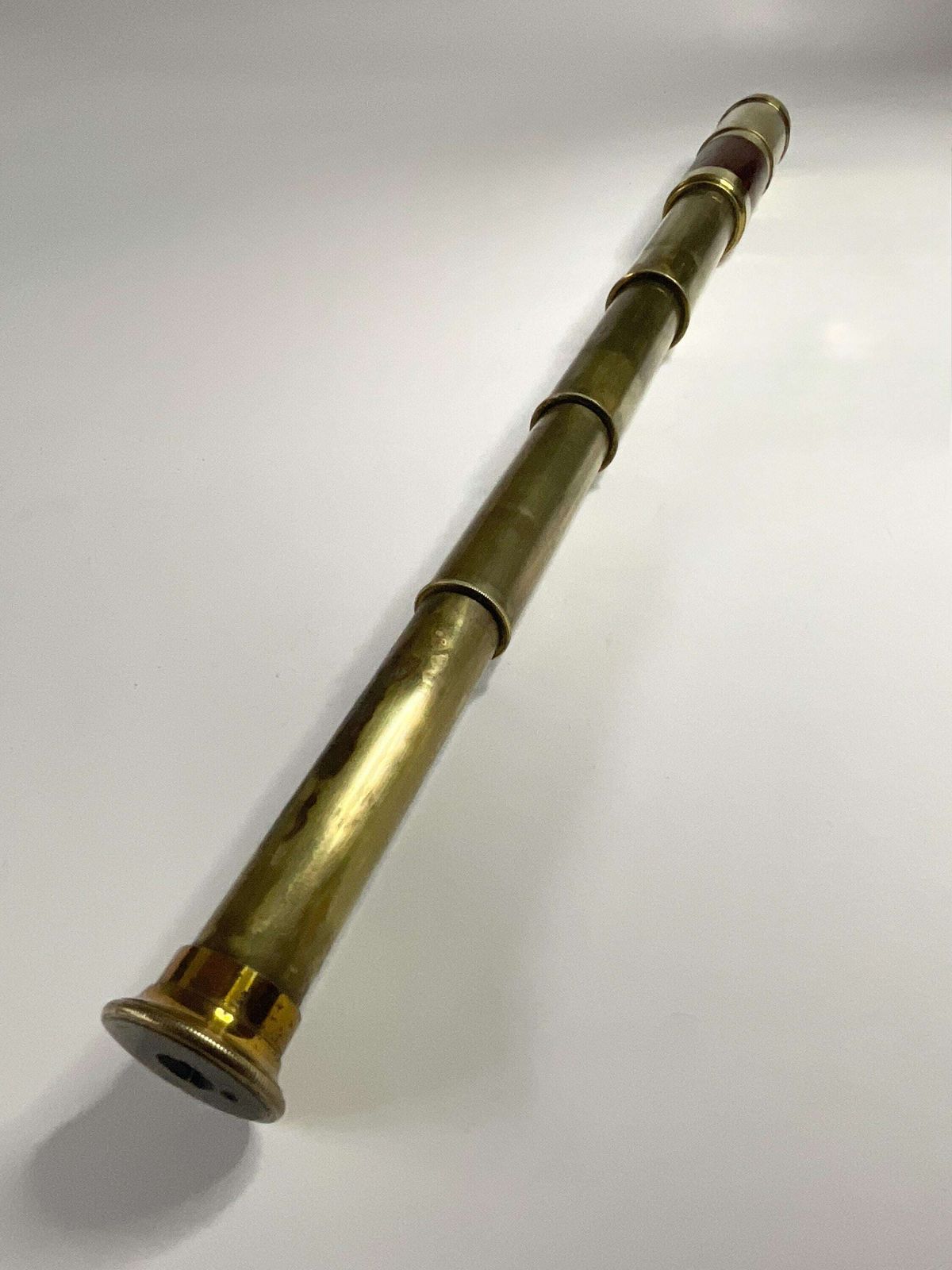 Antique Victorian 4 Draw Pocket Telescope – Mahogany & Brass – Original Card Case – C. 1860 photo buy