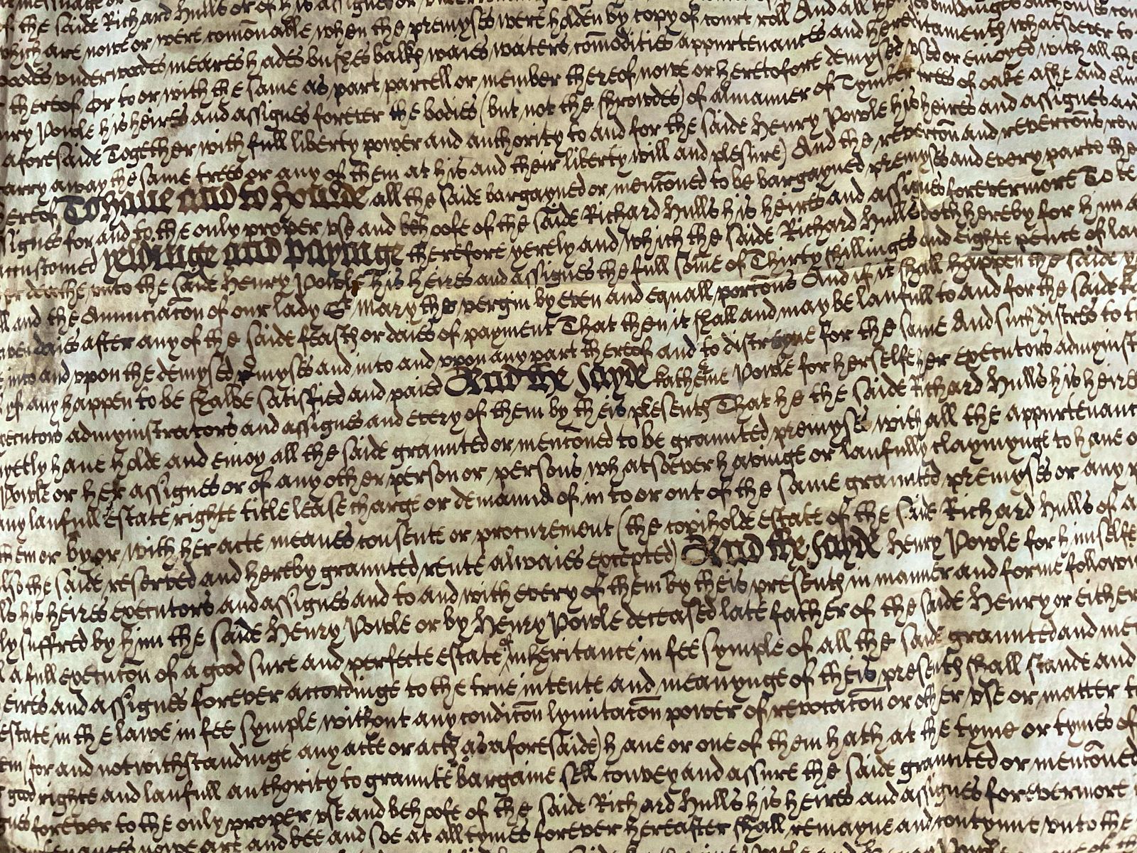 325.0 Rare Vellum Manuscript   1657 Cromwellian Indenture – Hand Inscribed Vellum photo