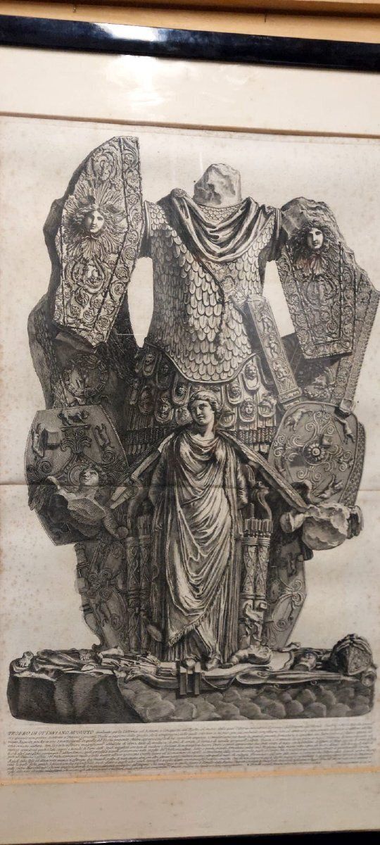 Large Engraving Giovanni Battista Piranesi. Octave Auguste Trophies. 1753 photo vinterior