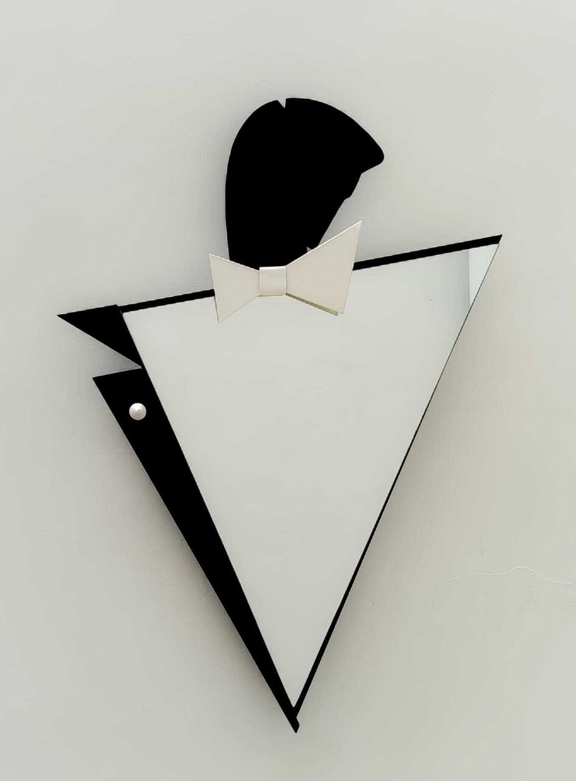Wall Mirror Fashion Style Metal Art 90s Design Postmodern Memphis Era