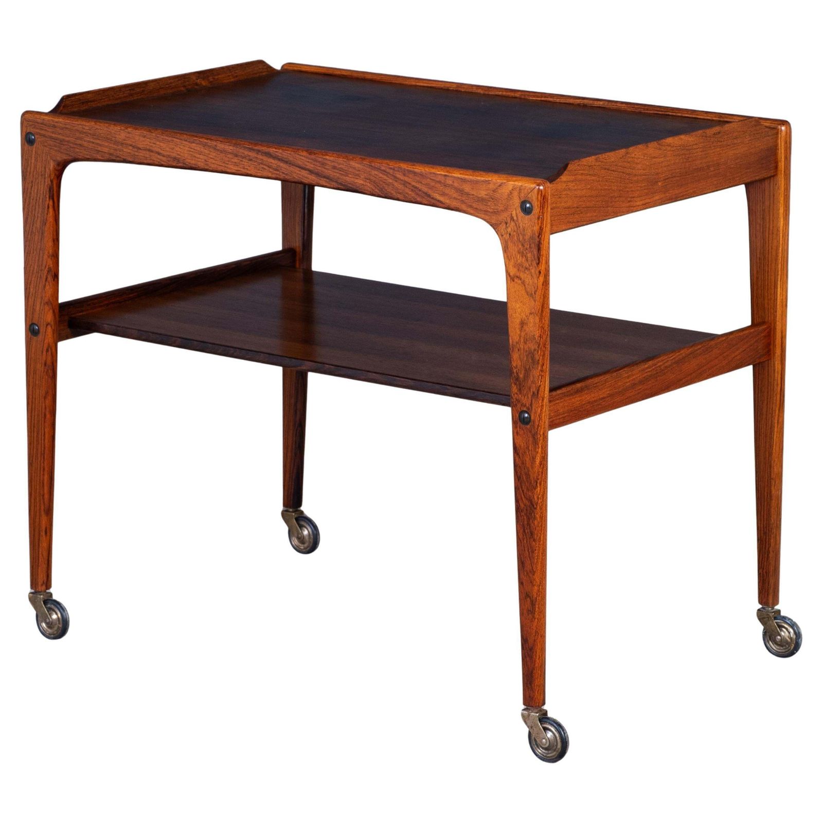 Rosewood Bar Cart By Edmund Brouer, Denmark, 1970s