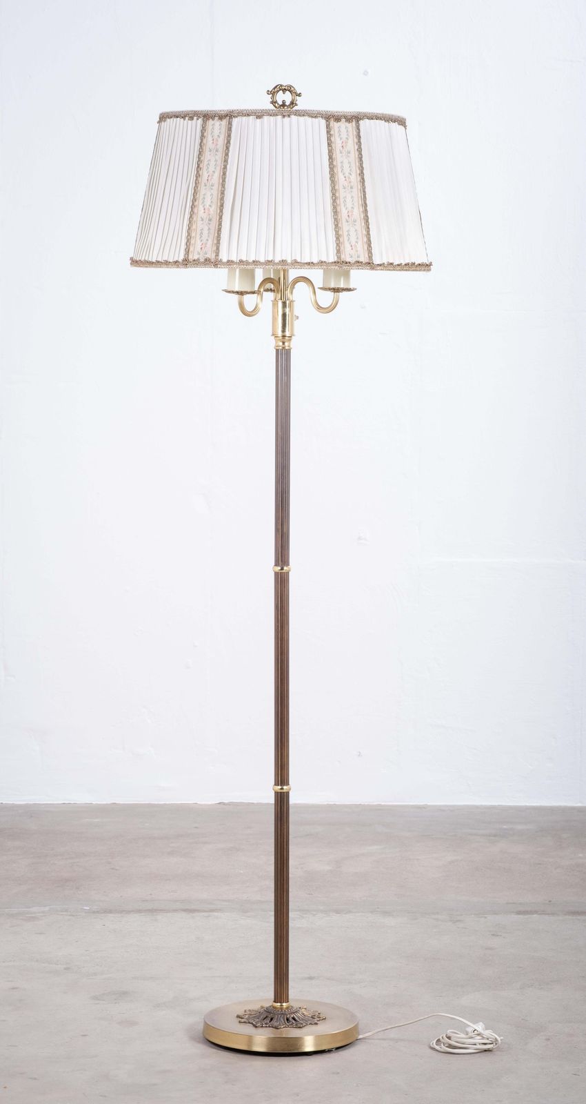 Danish 1960s Three Arm Floor Lamp In Brass photo for sale