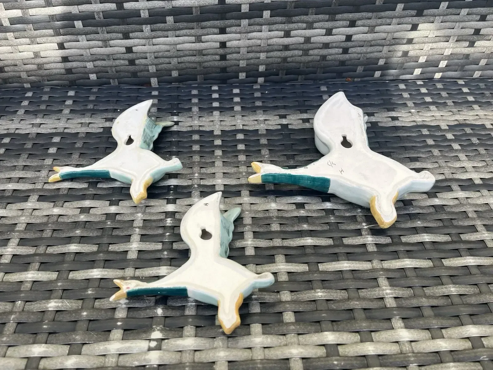 photo vinterior Set Of 3 Staffordshire Flying Duck Mallard Wall Plaques Pocket Vases Not Beswick