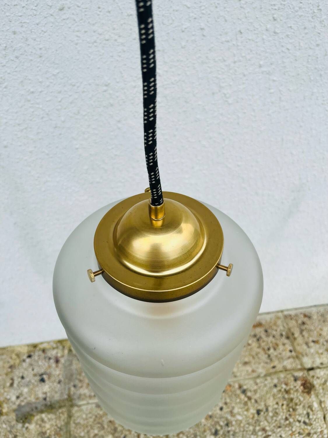 Art Deco Hanglamp In Matglas photo for sale