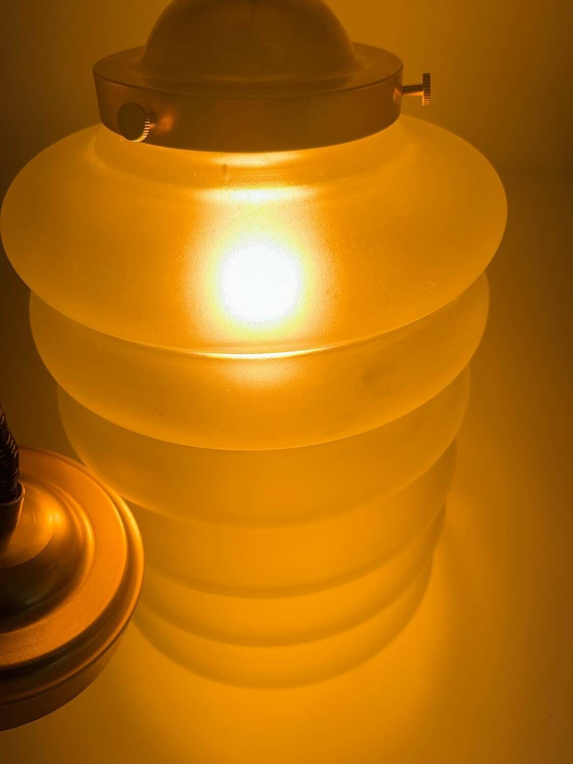 photo vintage Art Deco Hanglamp In Matglas
