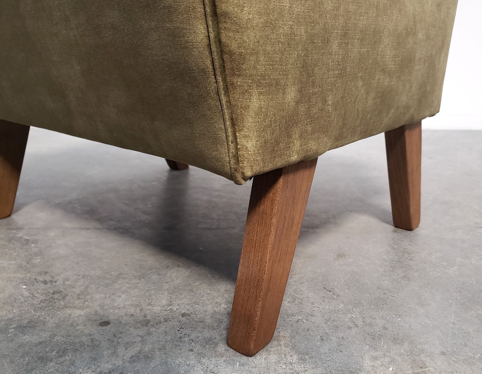 Livian Ottoman In Forest Green Velvet photo for sale