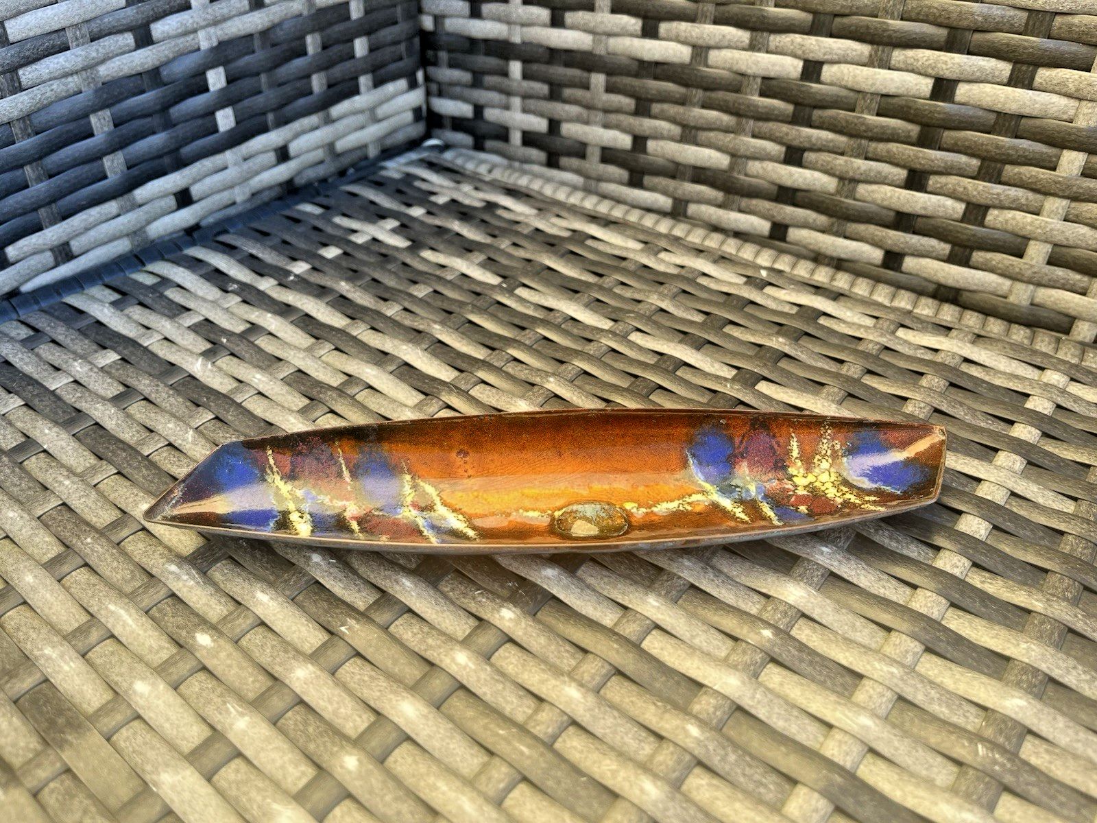 60's Modernist Laurana Italy Franco Bastianelli Enamel 70's Pin Dish Pen Tray photo buy